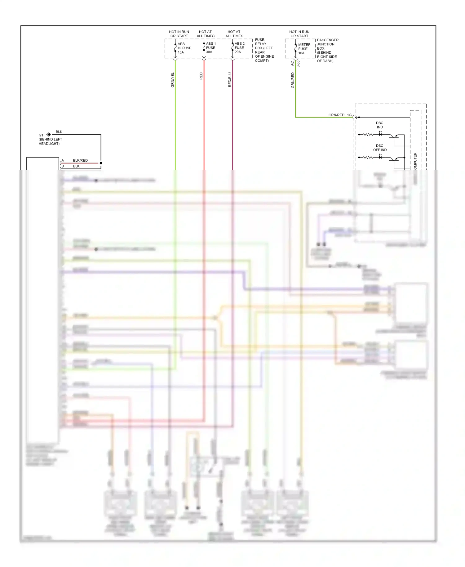 Mazda 3 BK facelift (2006-2009) steering angle sensor (on steering column) wiring diagram  (1 of 2)