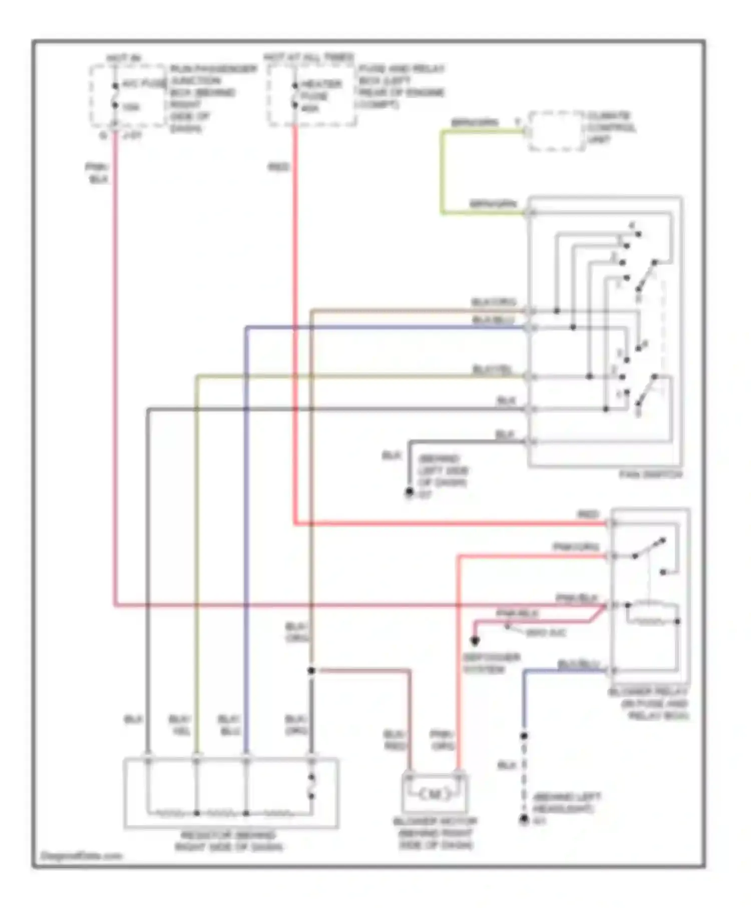3 Mazda BK (2003-2006): Heater circuit