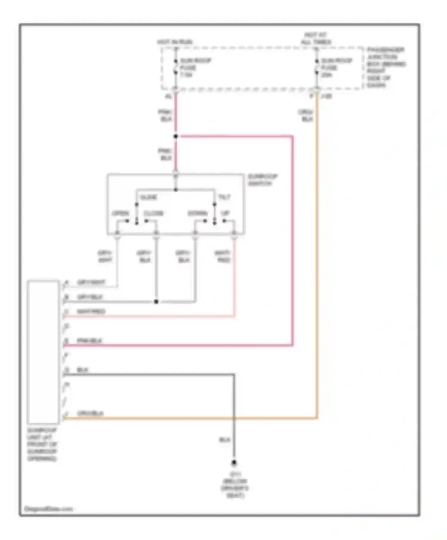 3 Mazda BK (2003-2006): Power top/sunroof circuit