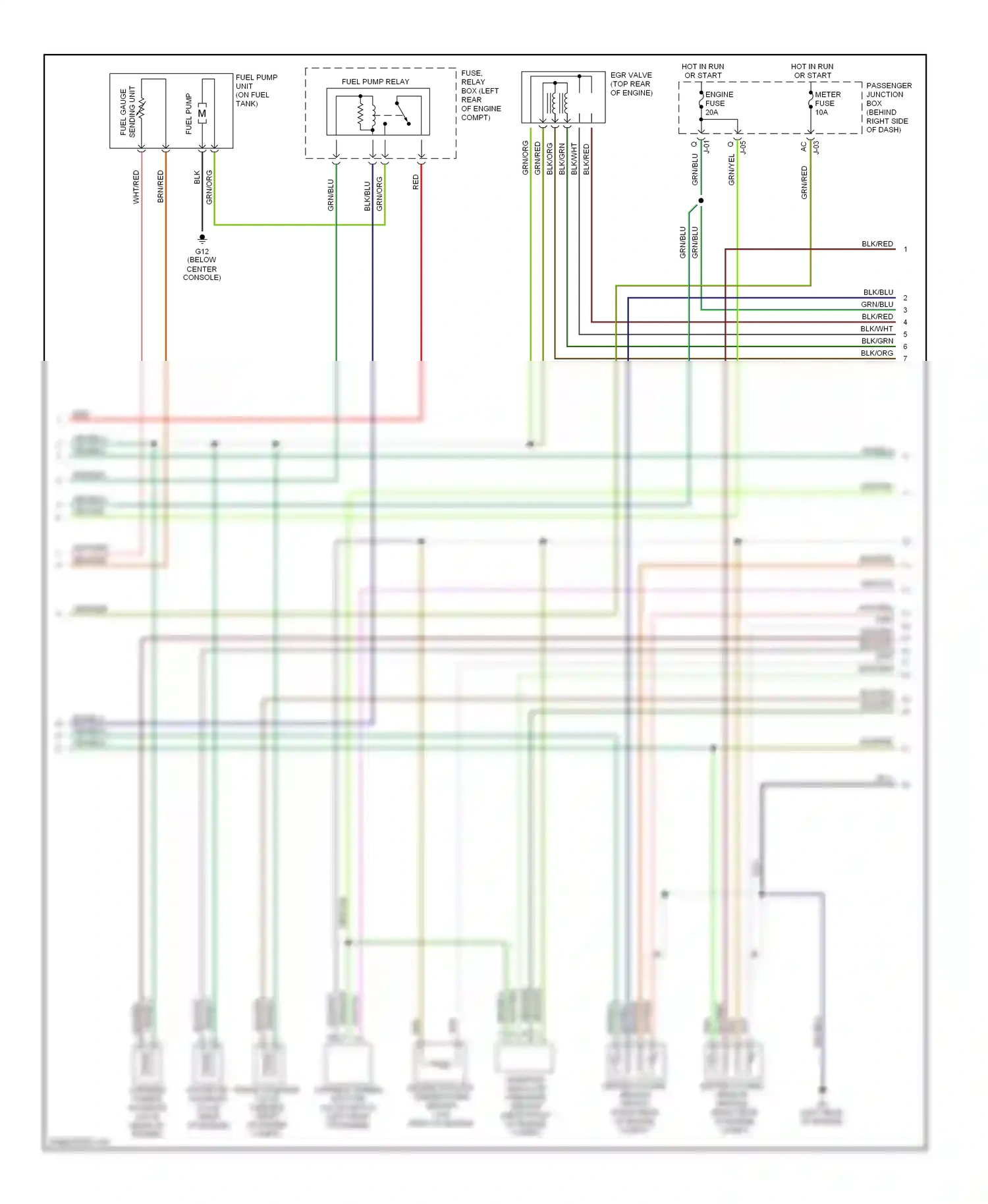 Mazda 3 BK (2003-2006) heated oxygen sensor (middle) wiring diagram  (1 of 2)