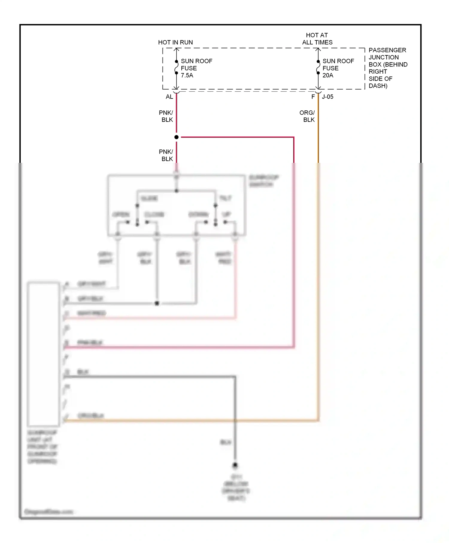 Wiring diagram hot in run for Mazda 3 BK (2003-2006) (7 of 8)
