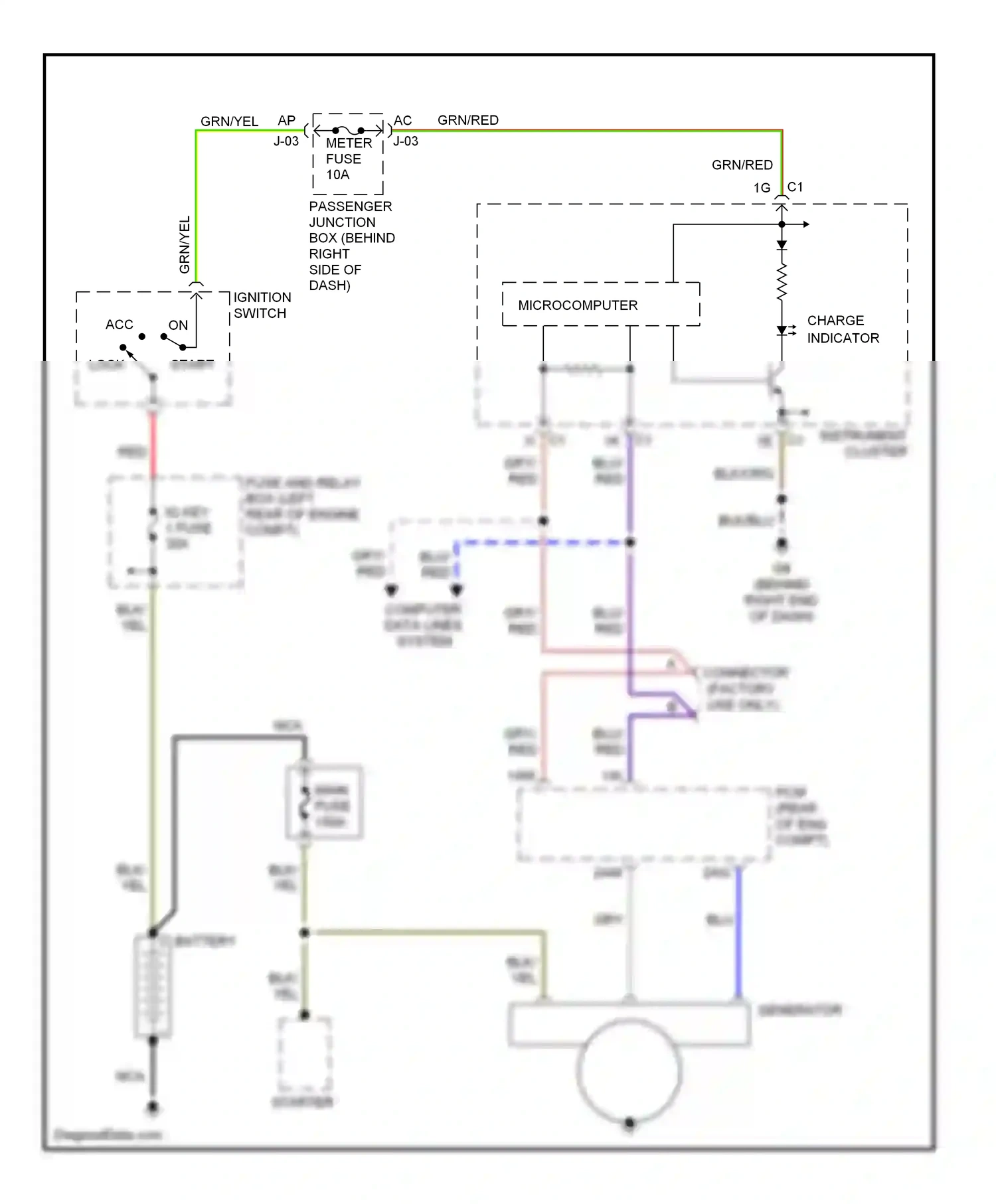 Wiring diagram instrument cluster for Mazda 3 BK (2003-2006) (12 of 14)