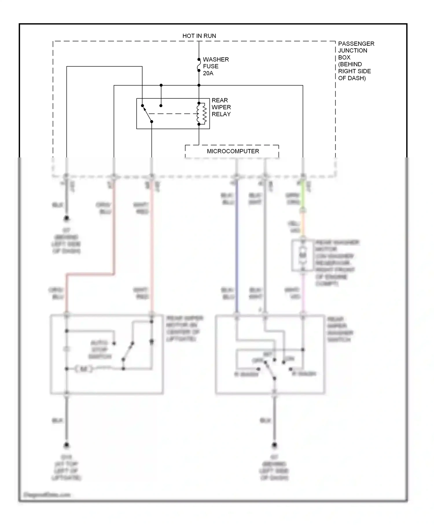 Wiring diagram r wash for Mazda 3 BK (2003-2006) (1 of 1)