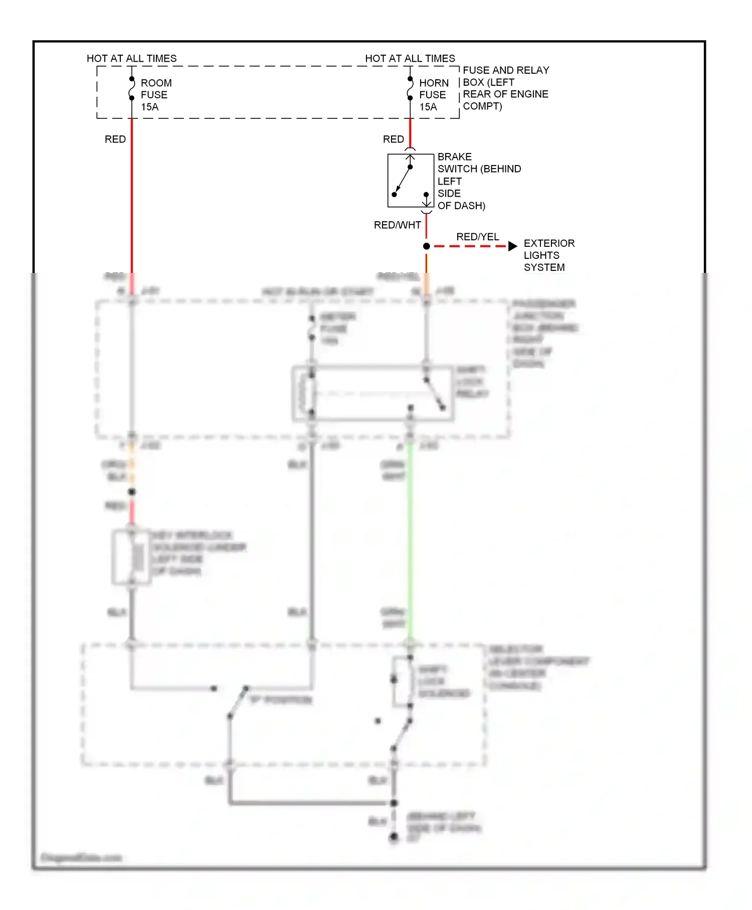 Wiring diagram room fuse for Mazda 3 BK (2003-2006) (8 of 9)