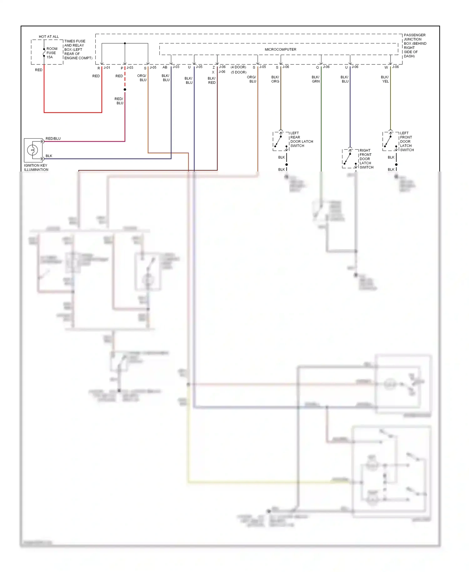 Wiring diagram trunk compartment light switch for Mazda 3 BK (2003-2006) (1 of 1)