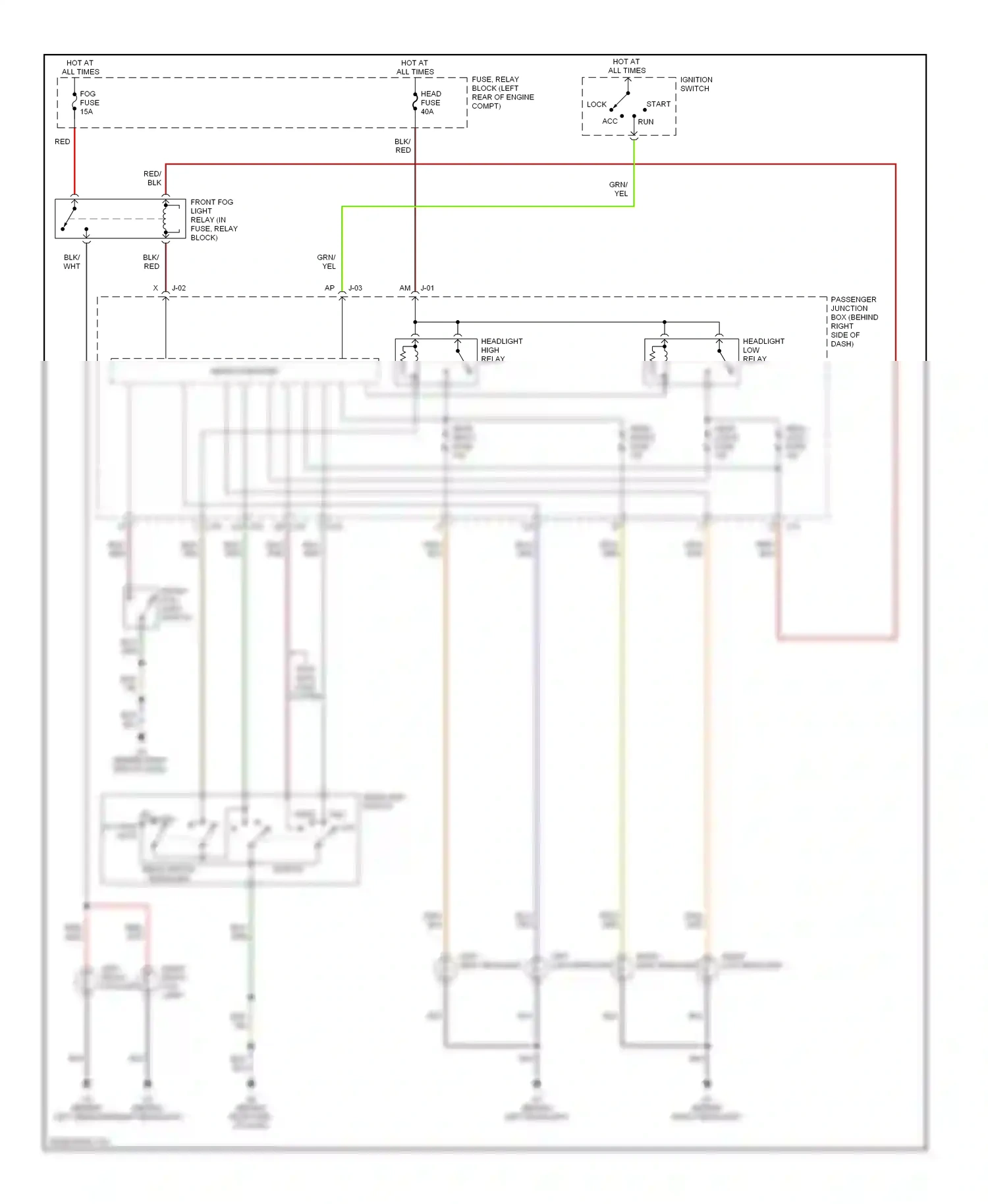 Wiring diagram with auto light system for Mazda 3 BK (2003-2006) (1 of 2)
