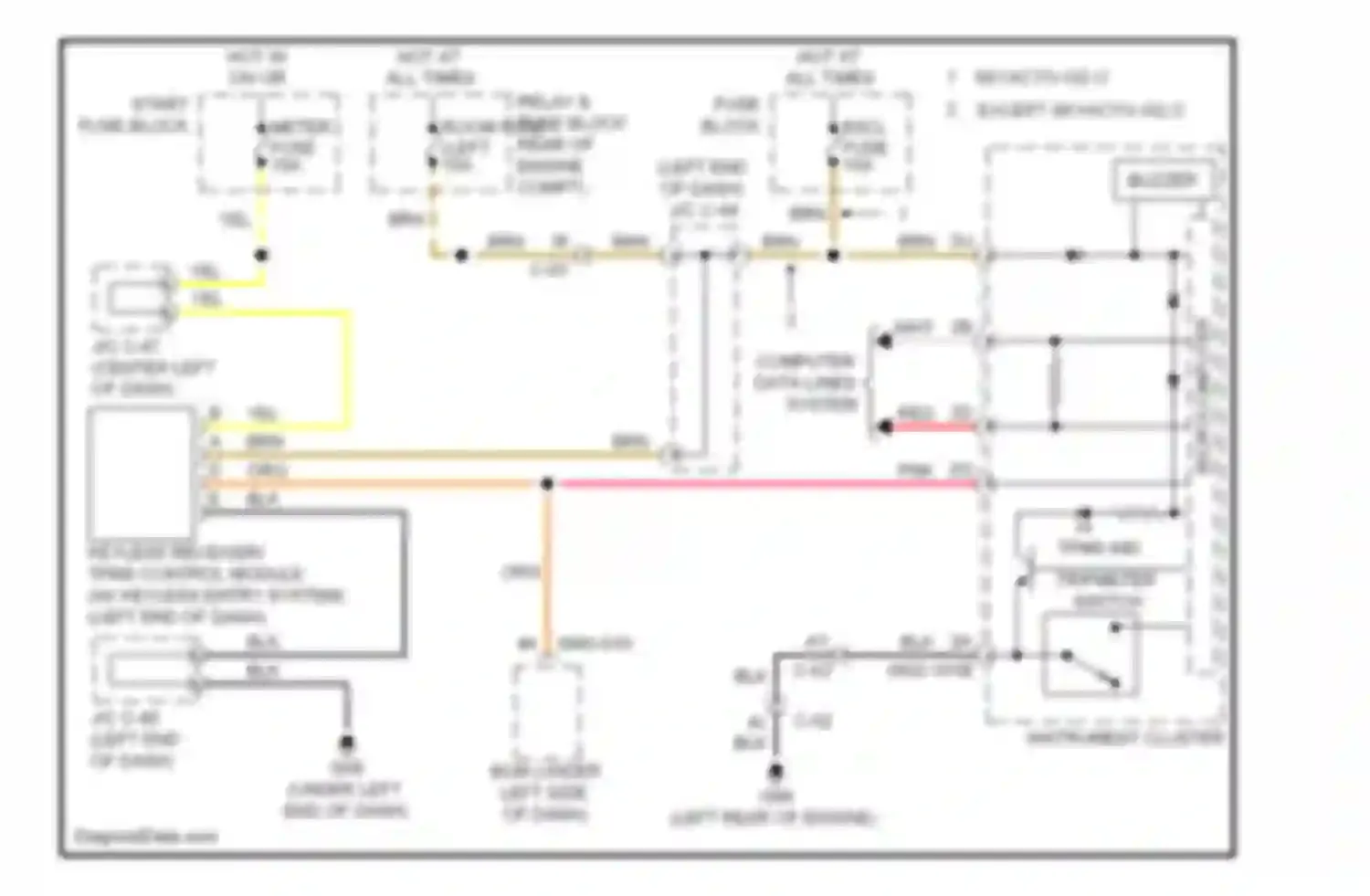 3 Mazda BL facelift (2011-2013): Tire pressure monitoring circuit, without advanced keyless entry & start system