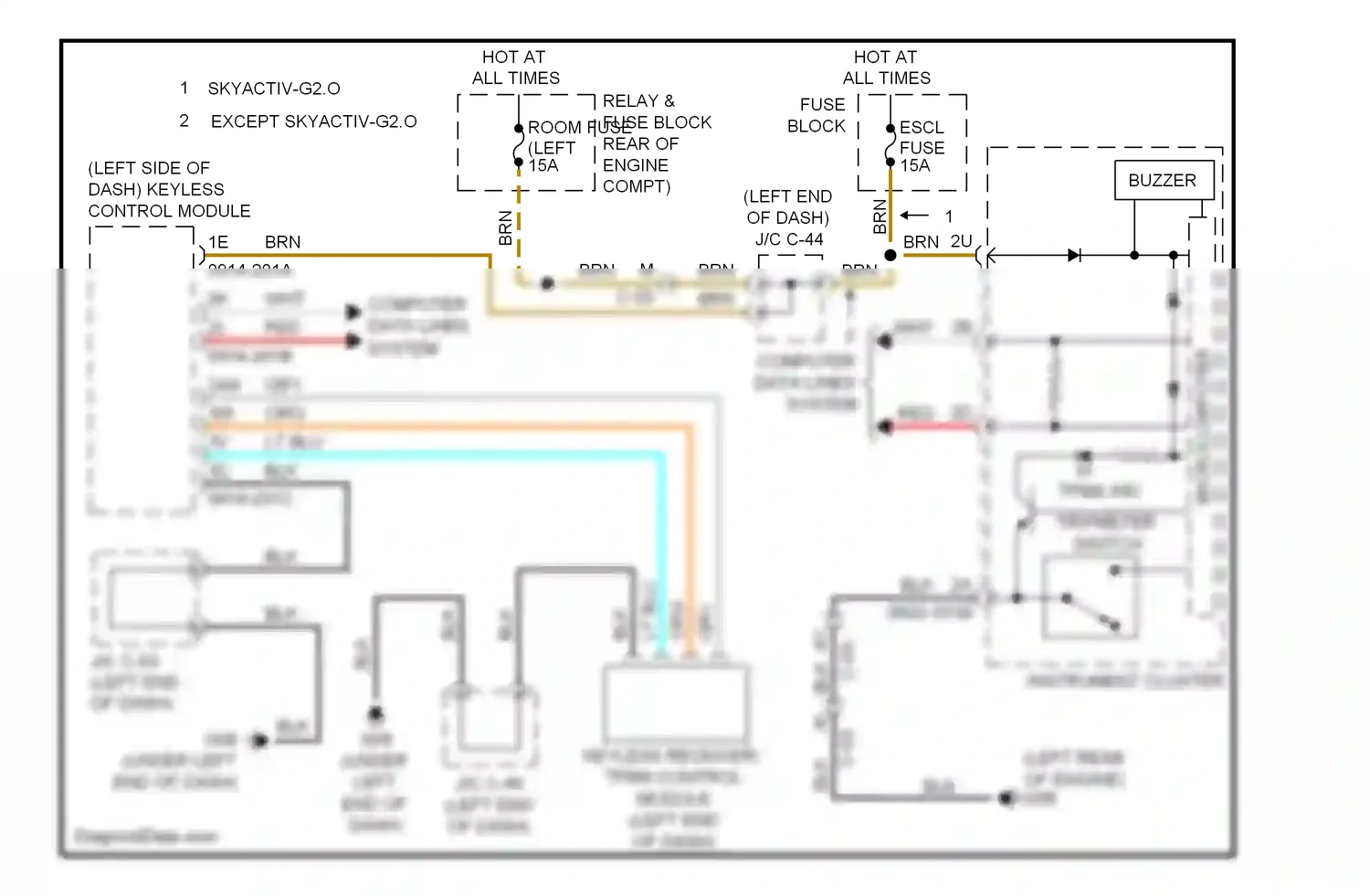 Wiring diagram gry for Mazda 3 BL facelift (2011-2013) (100 of 101)
