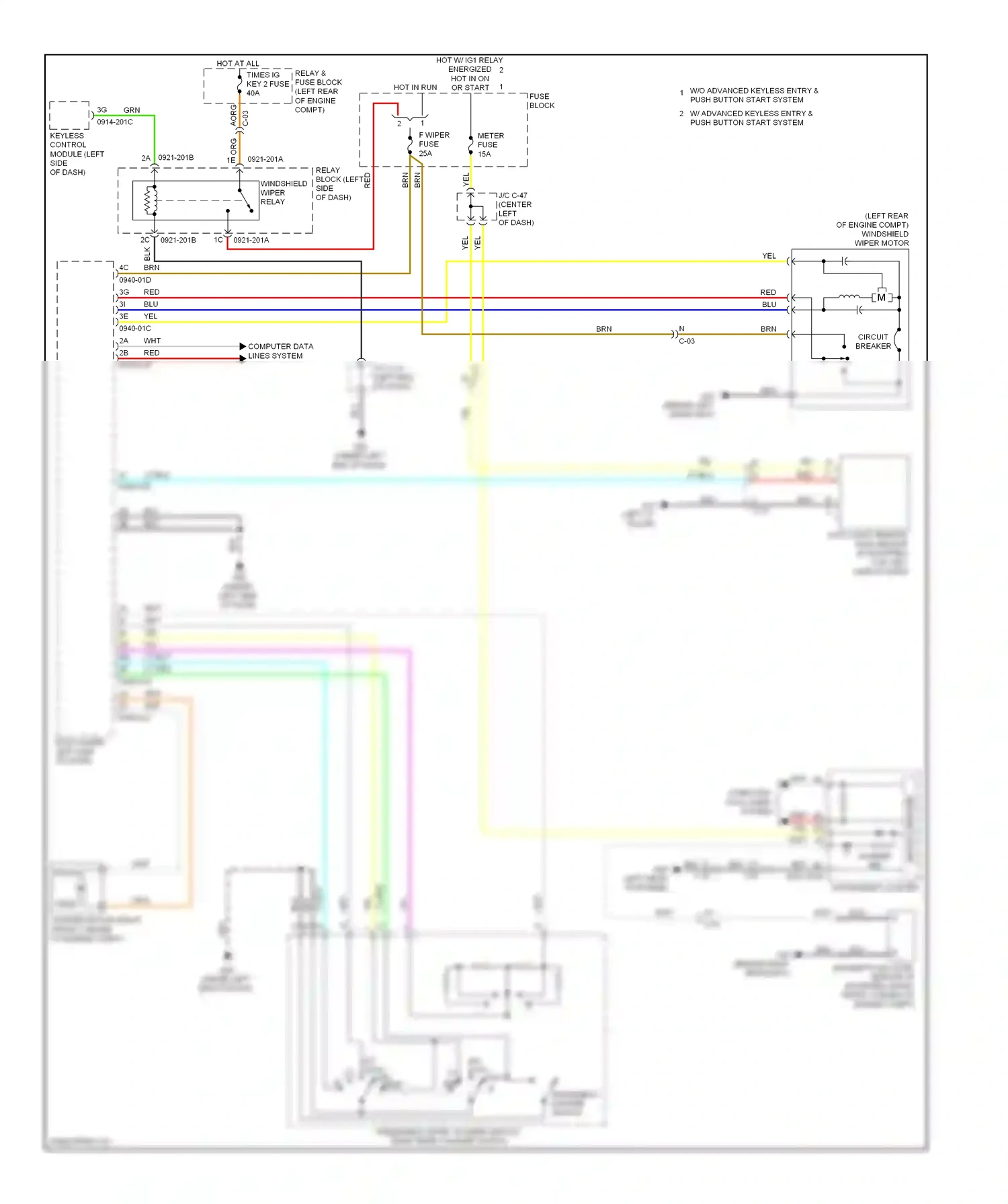 Mazda 3 BL facelift (2011-2013) microcomputer wiring diagram  (24 of 30)