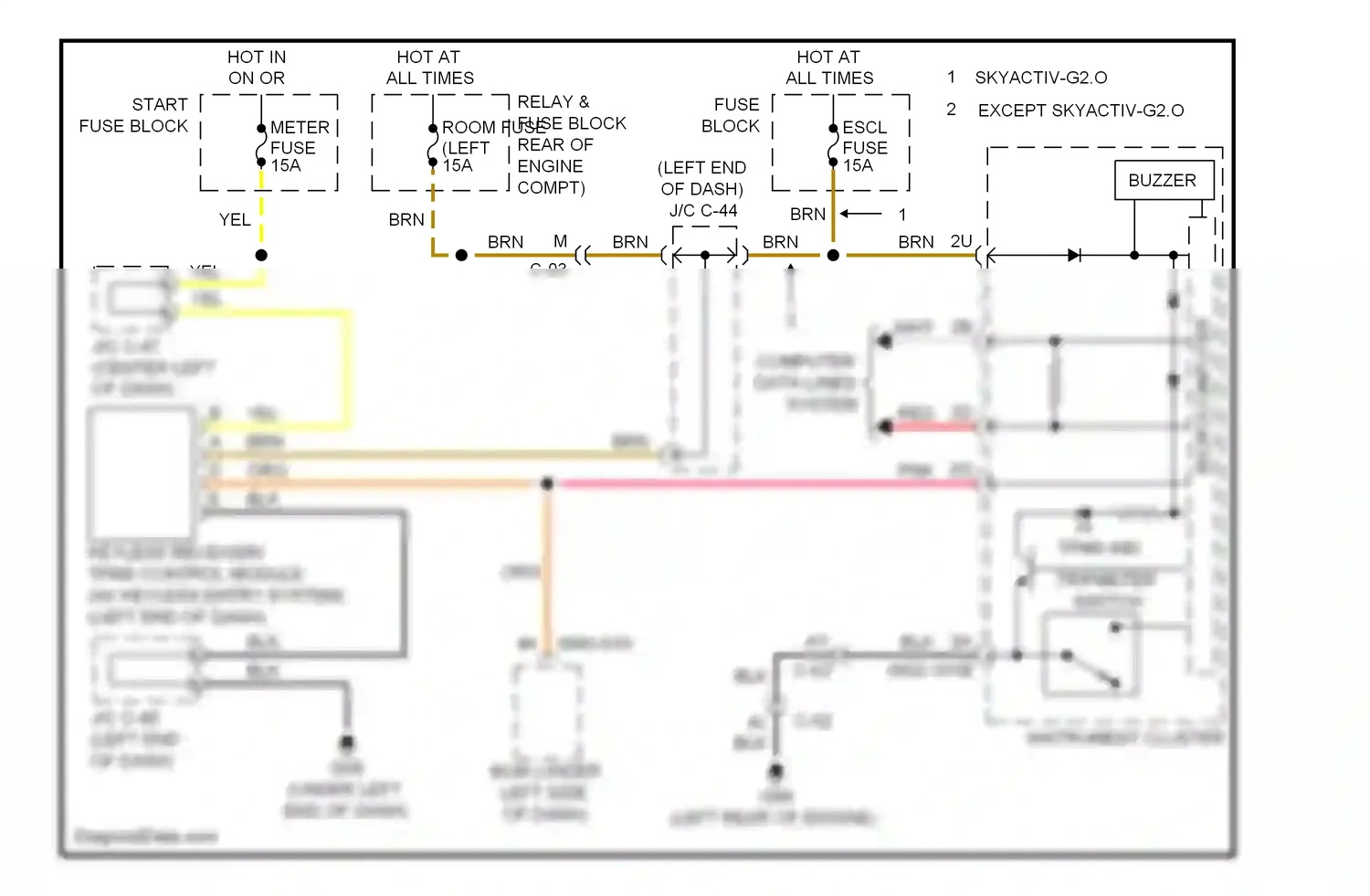 Wiring diagram org/ for Mazda 3 BL facelift (2011-2013) (100 of 102)
