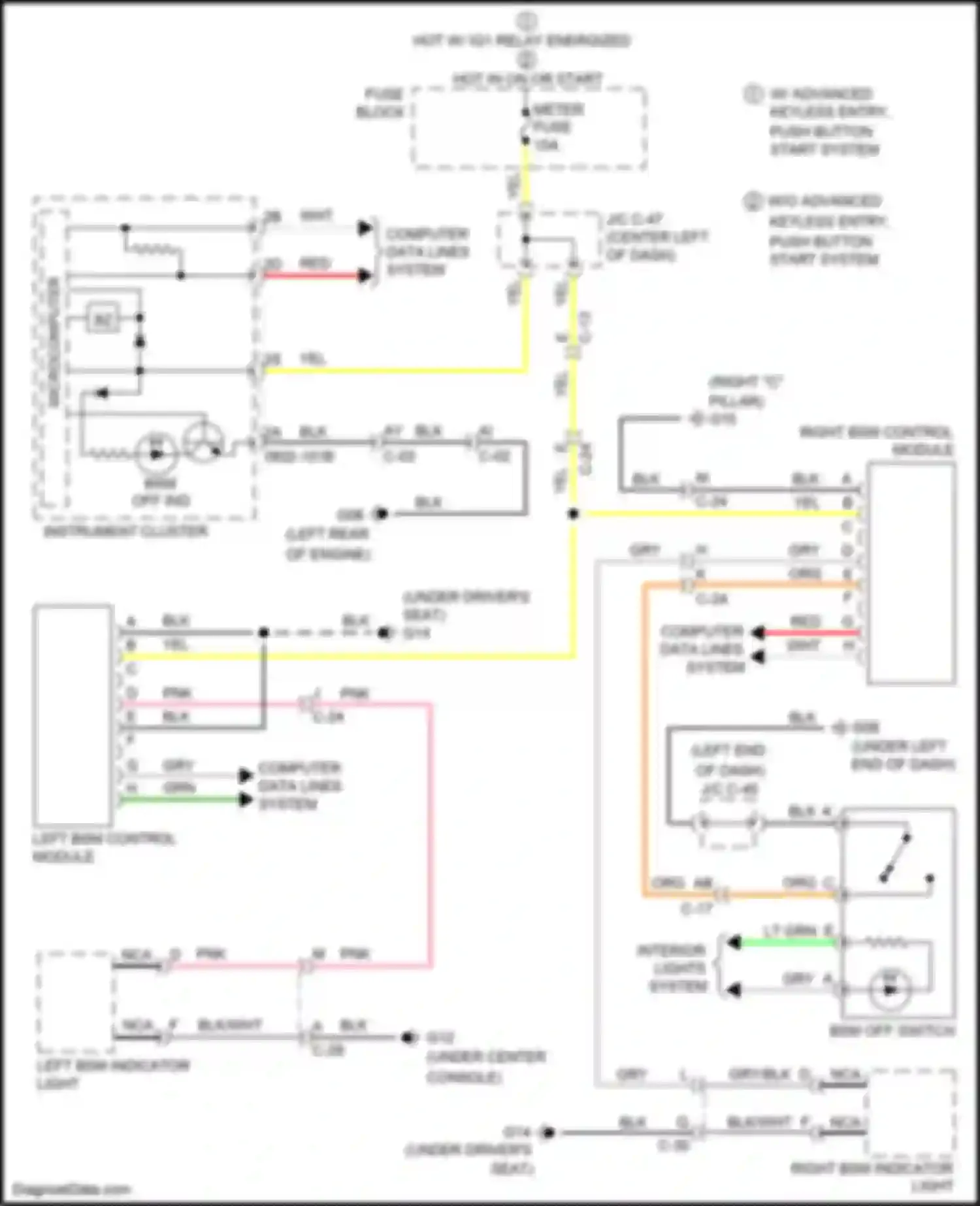 3 Mazda BL facelift (2011-2013): Blind spot monitoring circuit