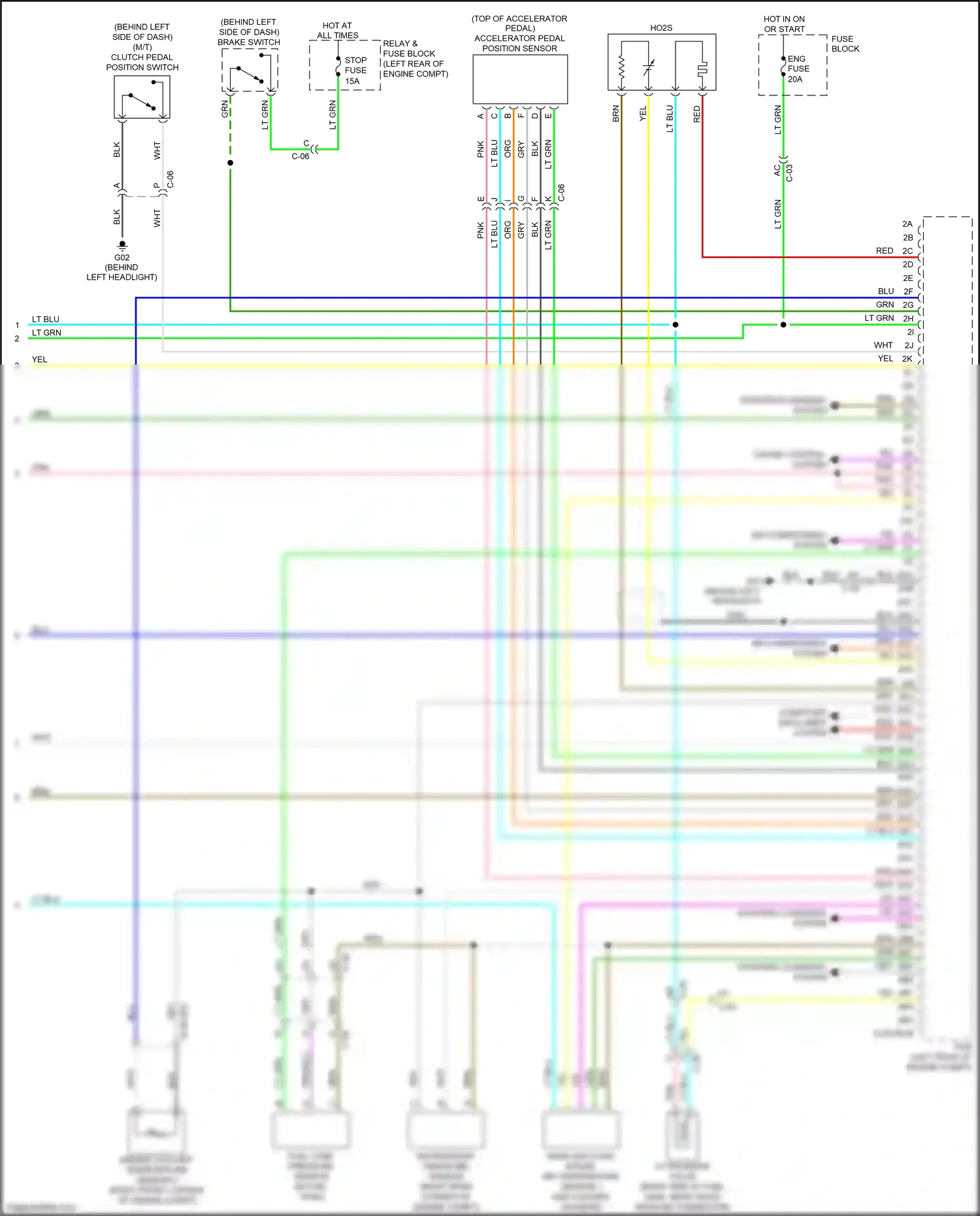 Wiring diagram accelerator pedal position sensor for Mazda 3 BL facelift (2011-2013) (2 of 4)