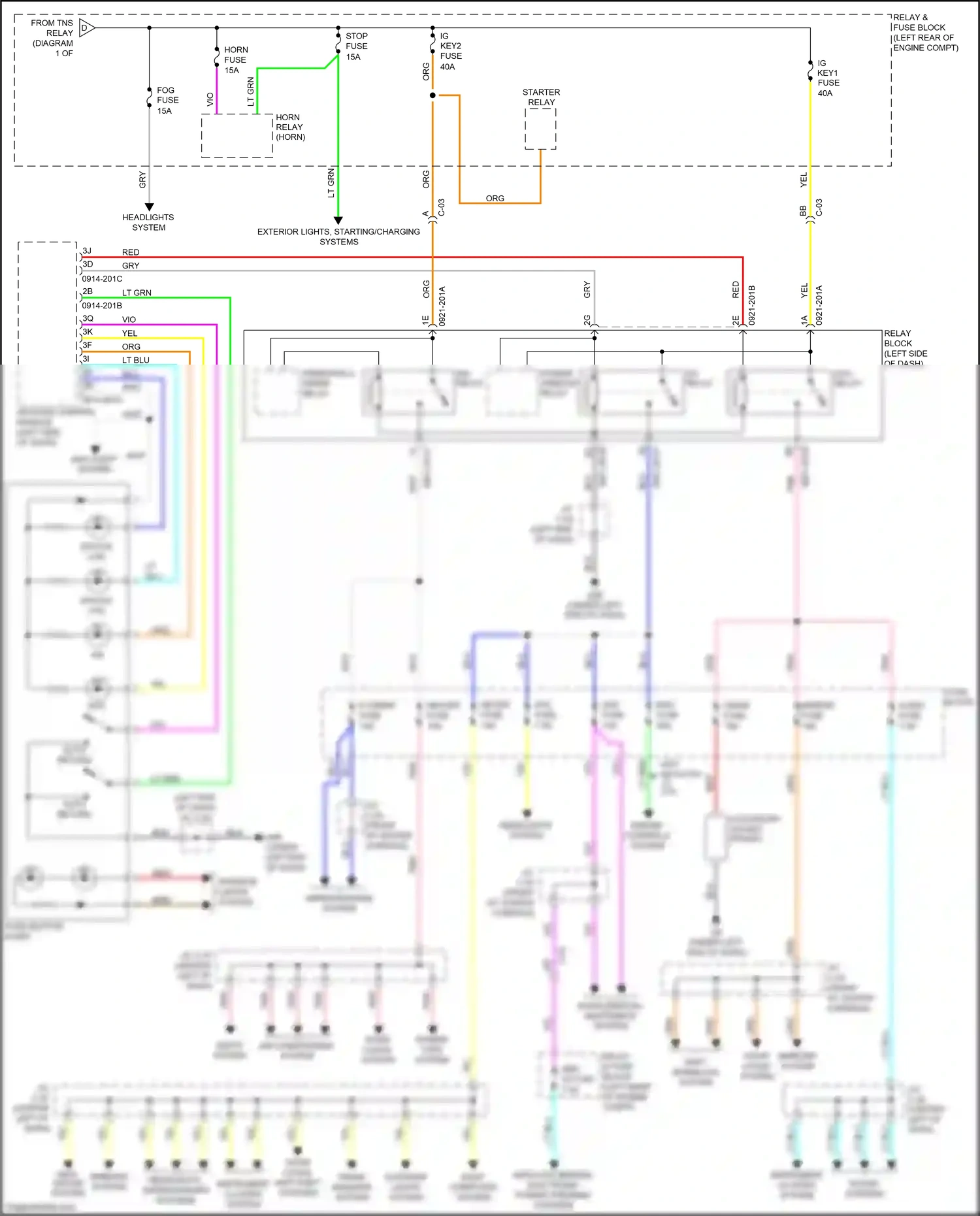 Wiring diagram afs fuse for Mazda 3 BL facelift (2011-2013) (2 of 3)