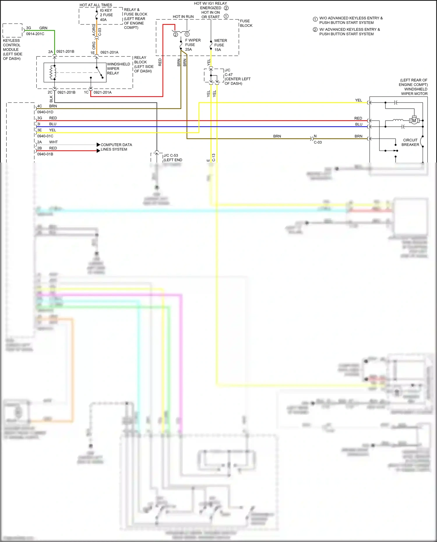 Wiring diagram circuit breaker for Mazda 3 BL facelift (2011-2013) (1 of 5)