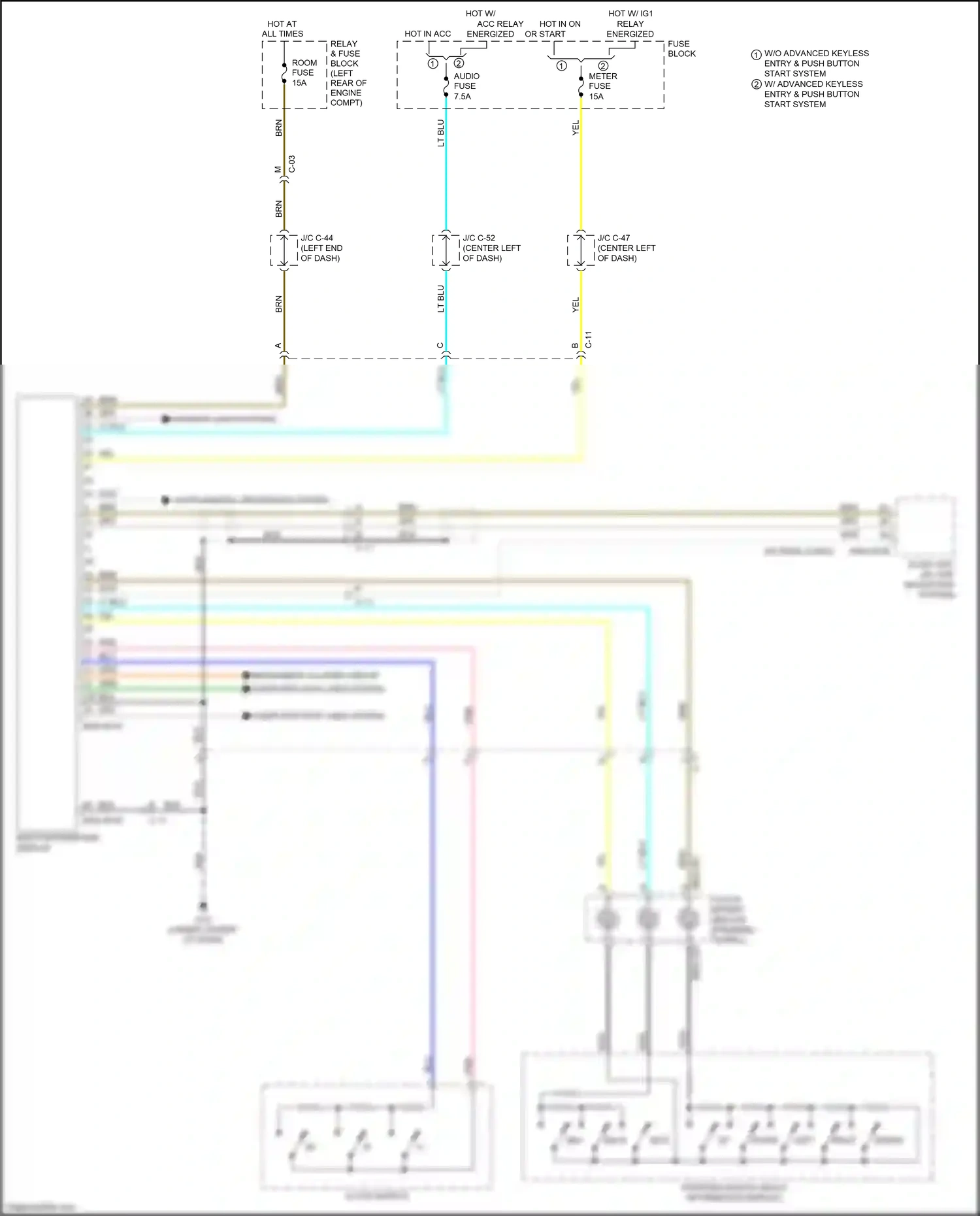 Wiring diagram clock switch for Mazda 3 BL facelift (2011-2013) (3 of 4)