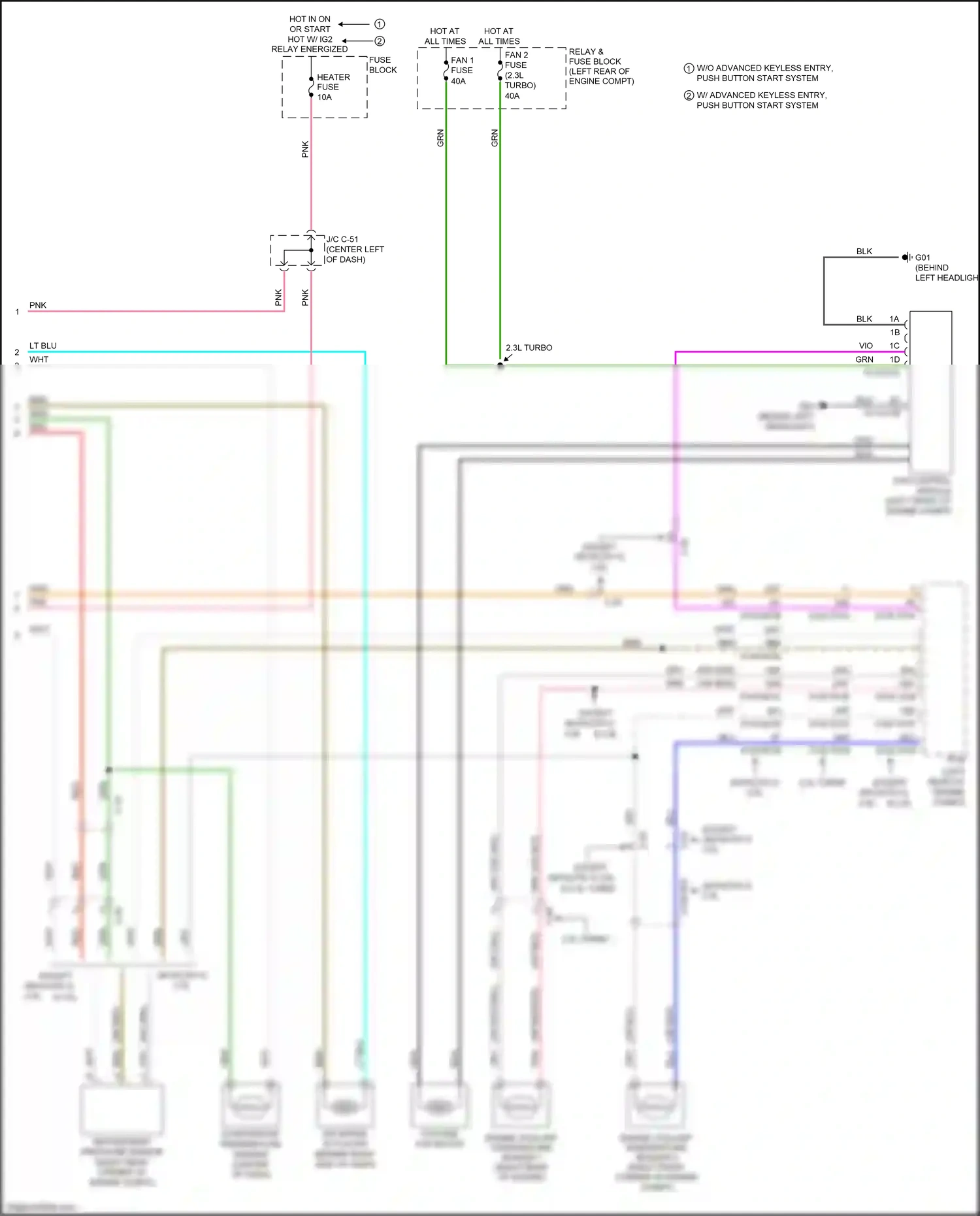 Wiring diagram except skyactiv-g 2.0l, 2.5l for Mazda 3 BL facelift (2011-2013) (1 of 1)