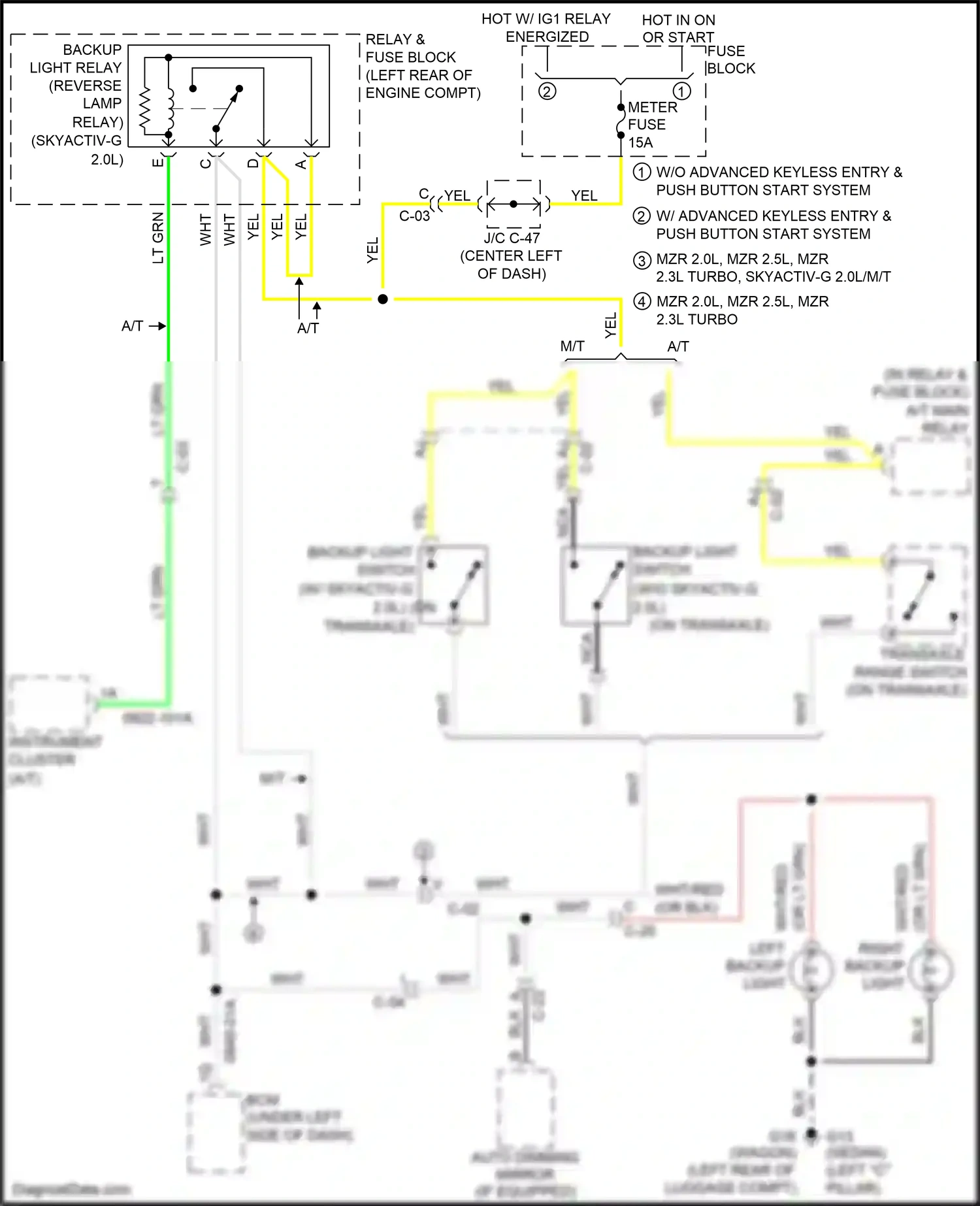 Wiring diagram fuse block for Mazda 3 BL facelift (2011-2013) (31 of 70)