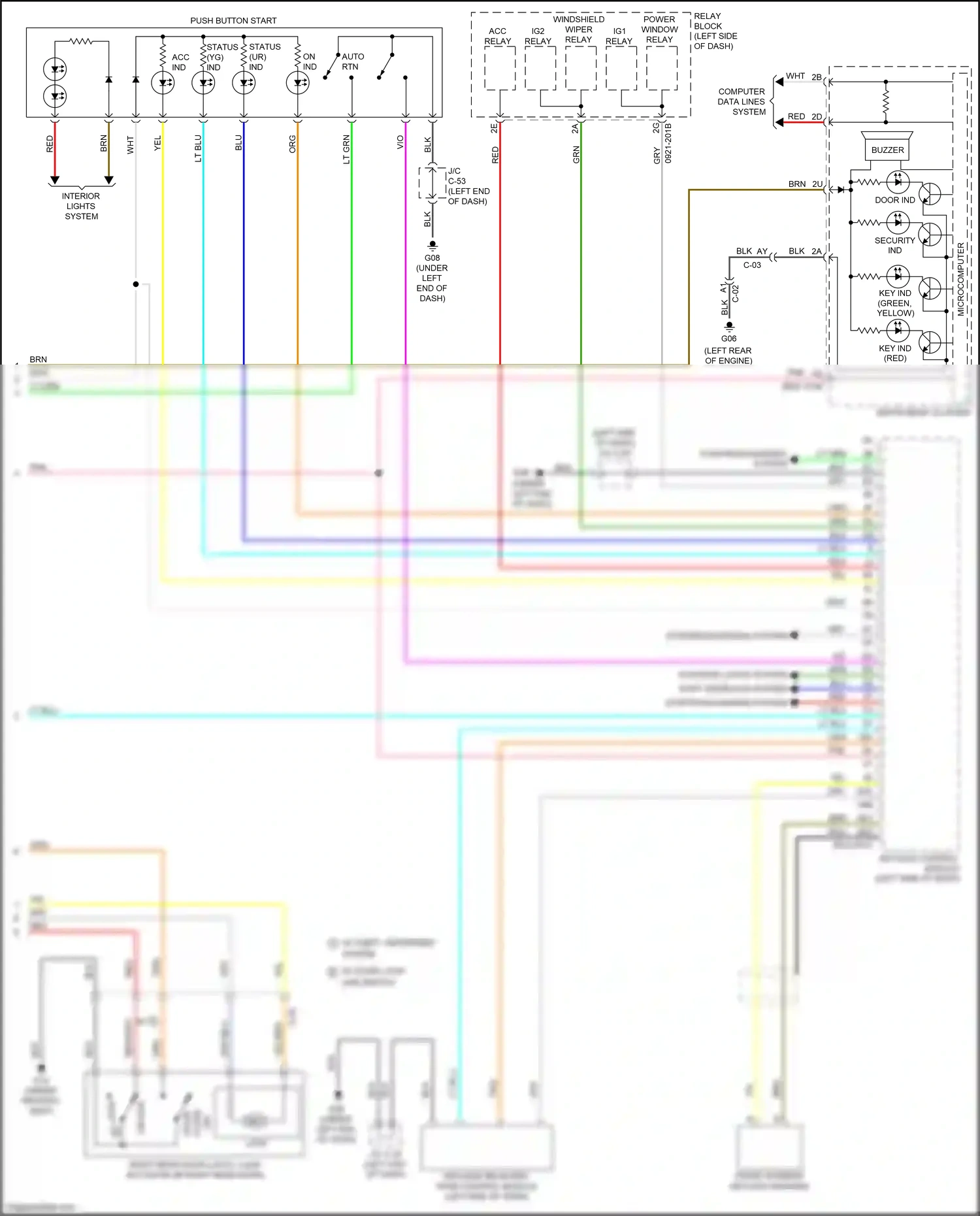 Wiring diagram instrument cluster for Mazda 3 BL facelift (2011-2013) (7 of 42)