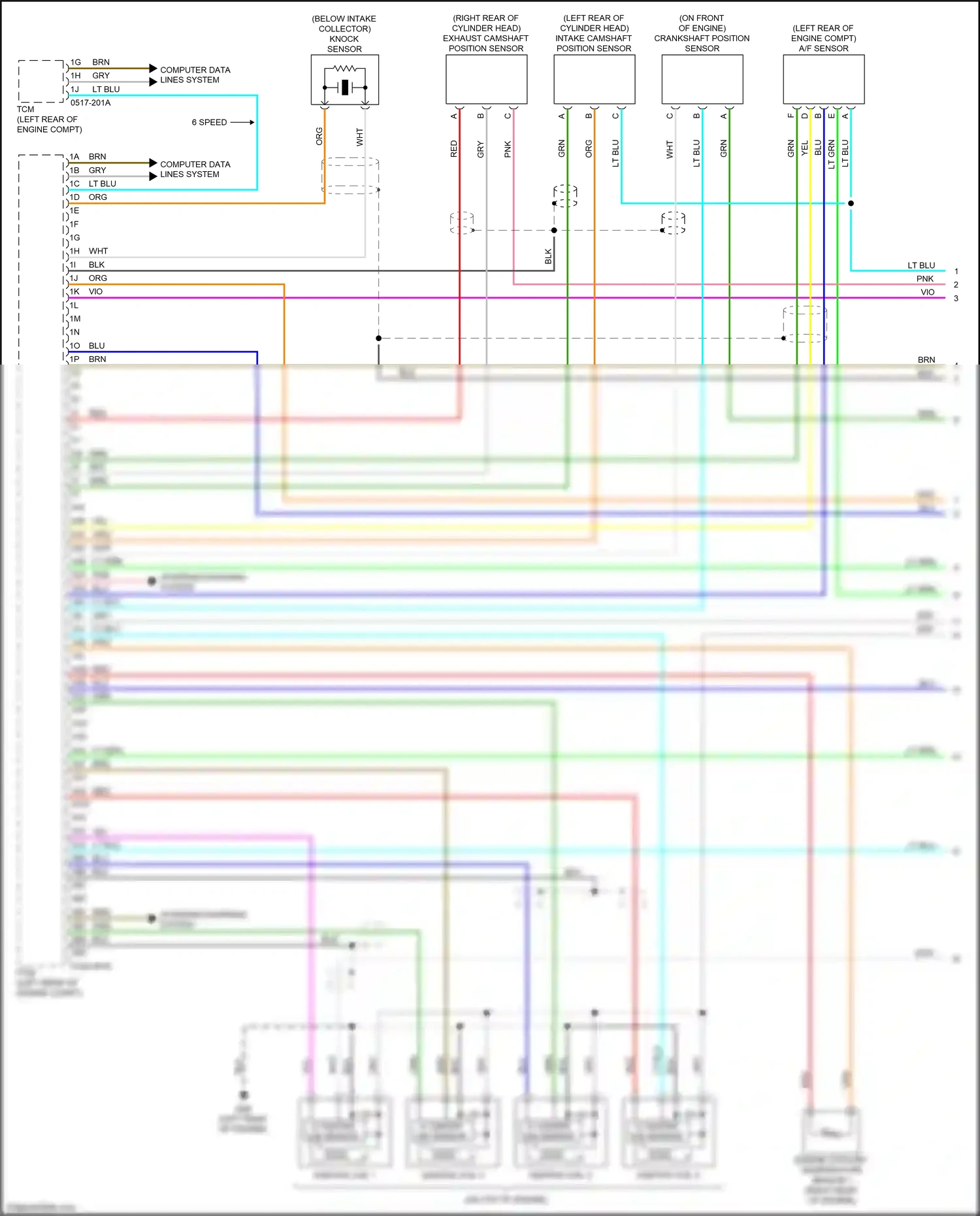 Wiring diagram knock sensor for Mazda 3 BL facelift (2011-2013) (2 of 4)