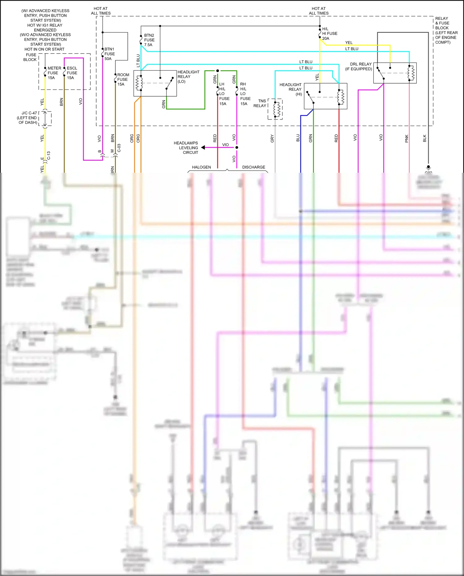 Mazda 3 BL facelift (2011-2013) left front combination light (halogen) wiring diagram  (1 of 1)
