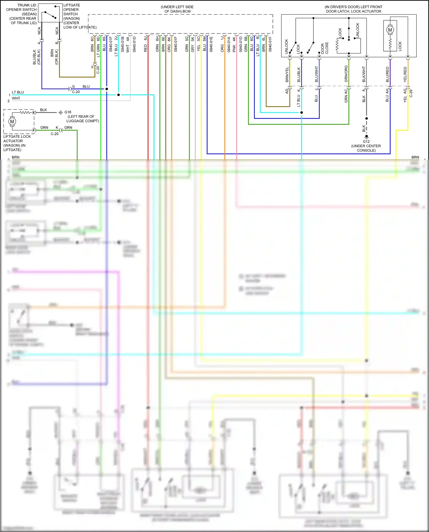 Mazda 3 BL facelift (2011-2013) lock wiring diagram  (1 of 16)
