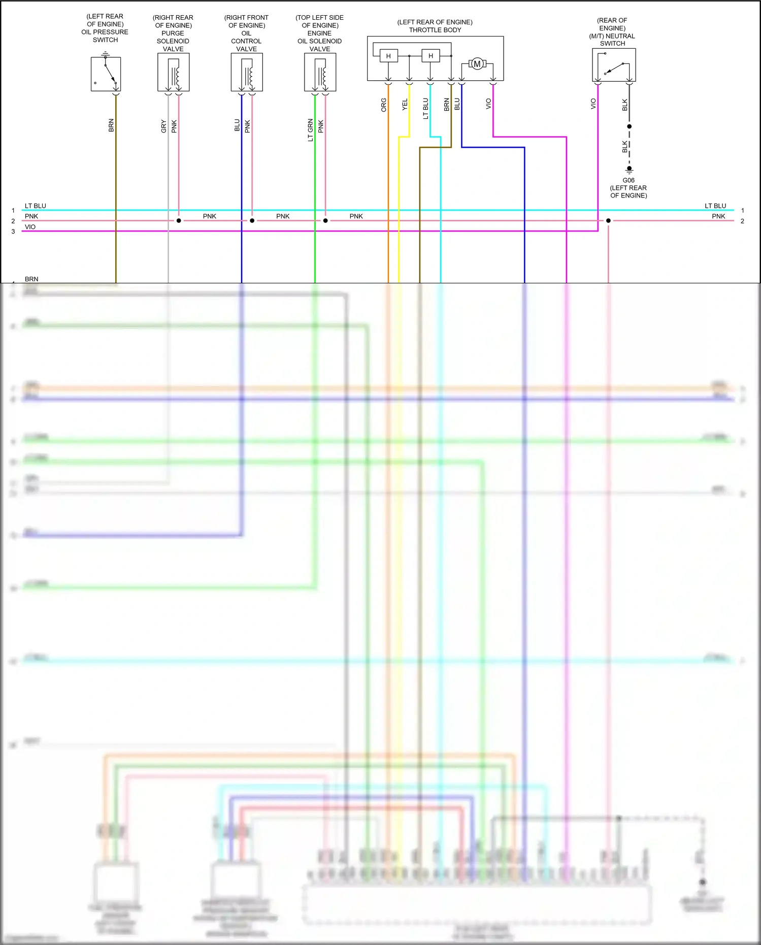 Wiring diagram oil control valve for Mazda 3 BL facelift (2011-2013) (2 of 4)