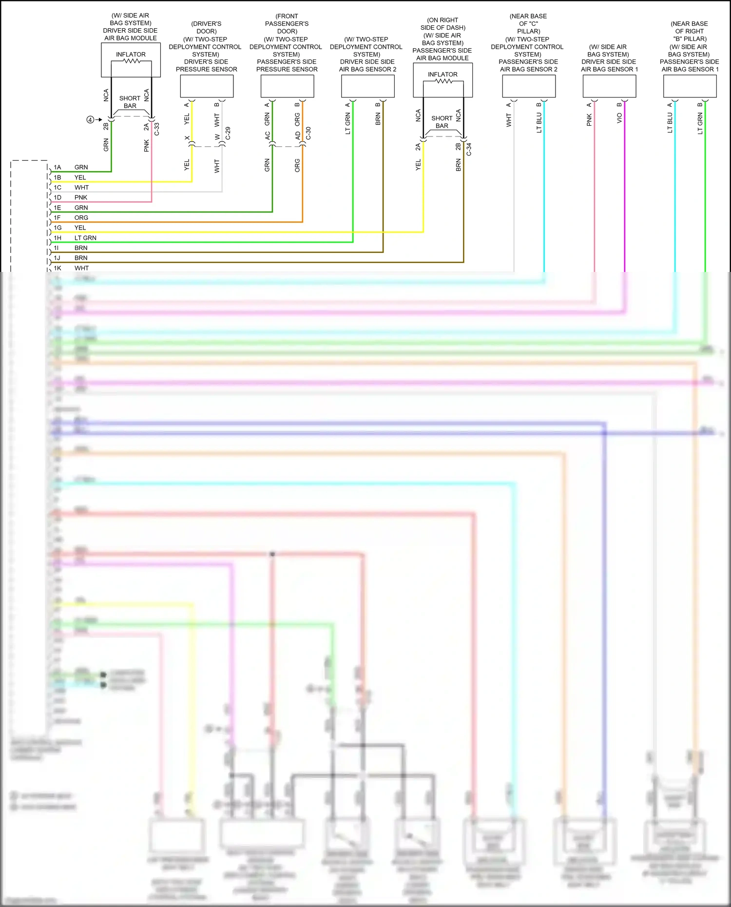 Mazda 3 BL facelift (2011-2013) sas control module (under center console) wiring diagram  (2 of 3)