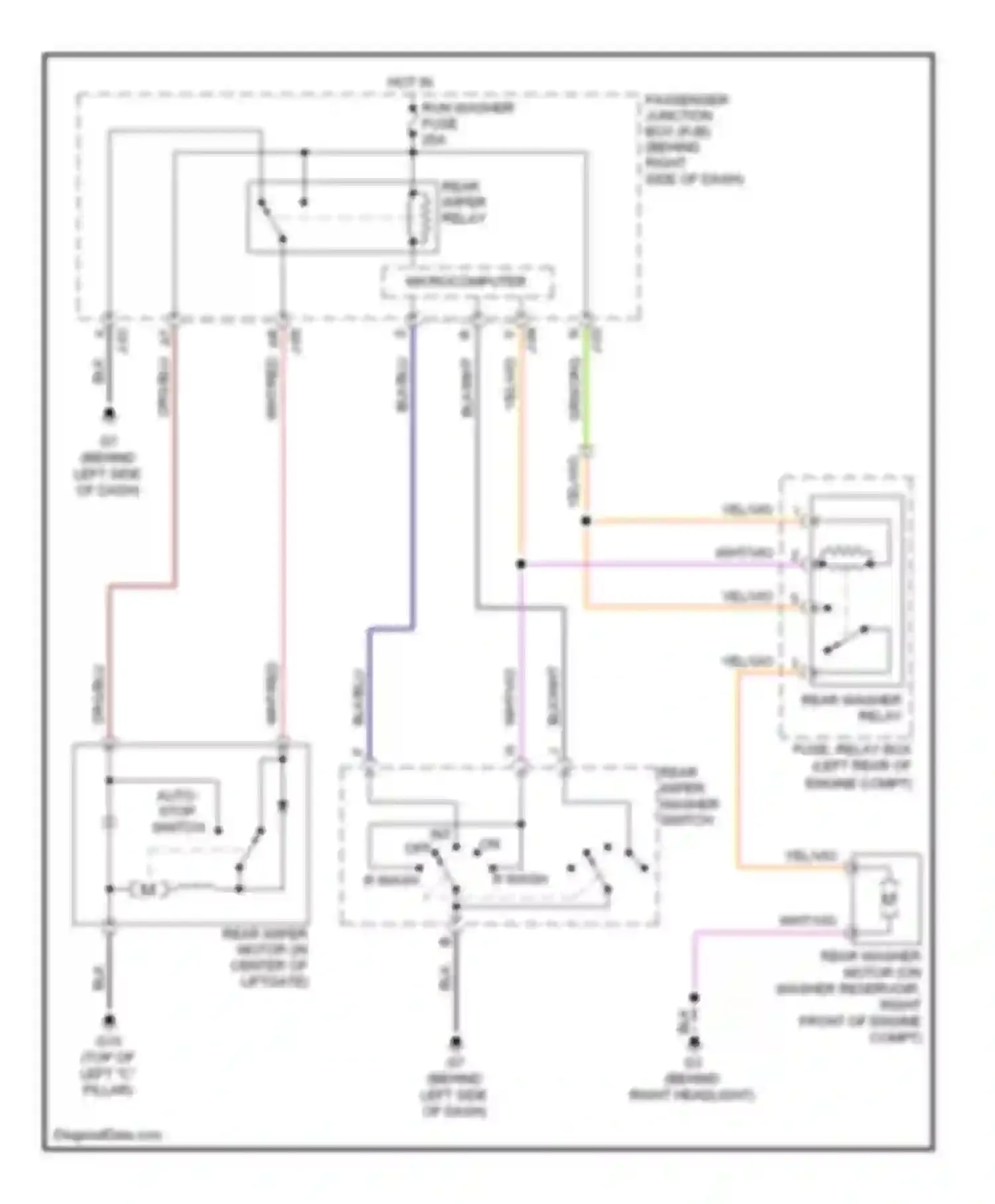 3 Mazda BL (2008-2011): Rear wiper/washer circuit