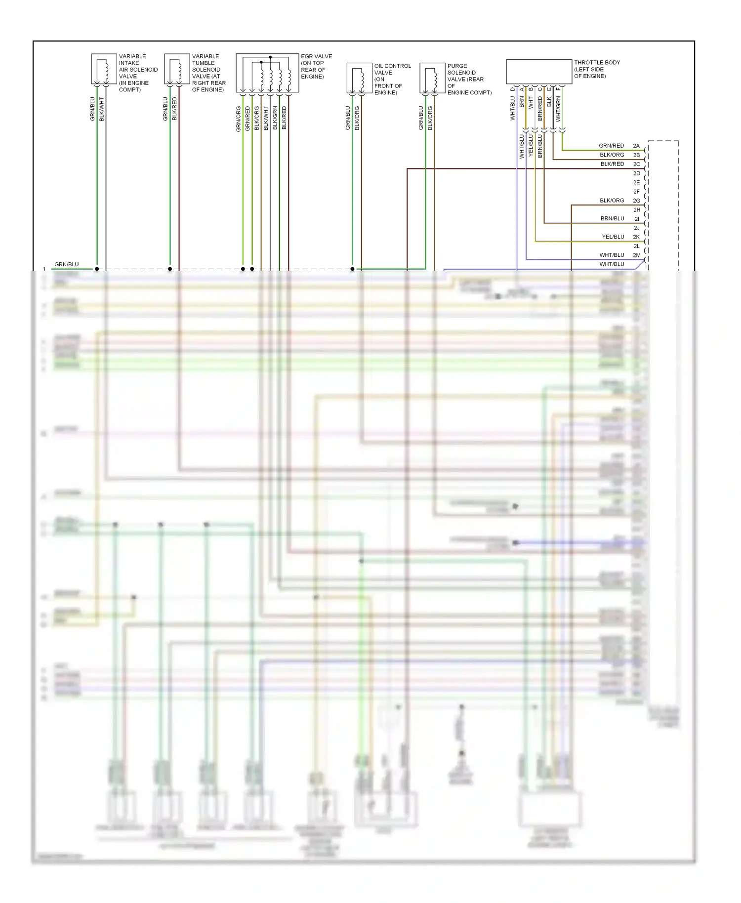 Mazda 3 BL (2008-2011) a/f sensor (left side of engine compt) wiring diagram  (2 of 5)