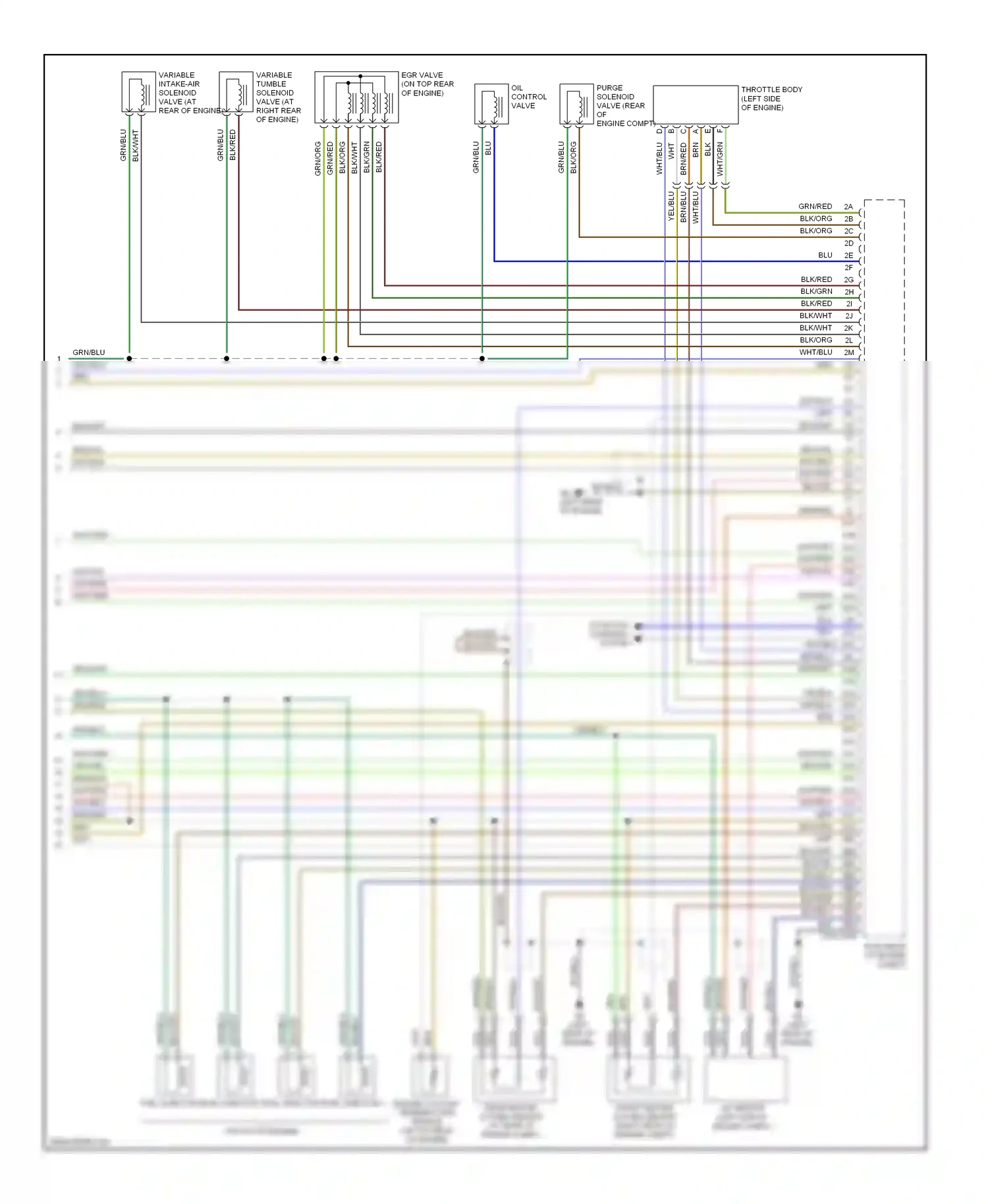 Mazda 3 BL (2008-2011) a/f sensor (left side of engine compt) wiring diagram  (1 of 5)