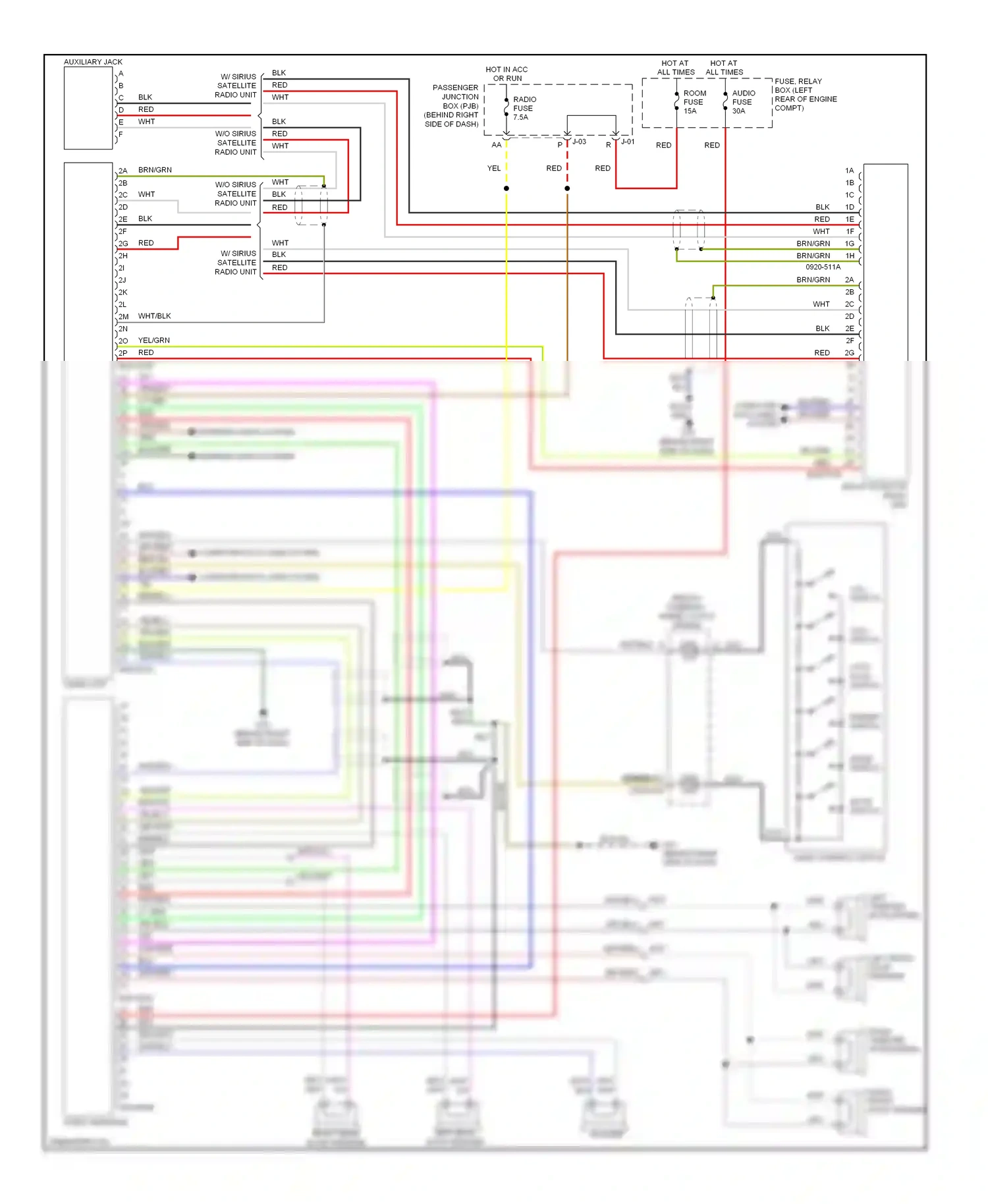 Mazda 3 BL (2008-2011) (below steering wheel) clock spring wiring diagram  (1 of 1)