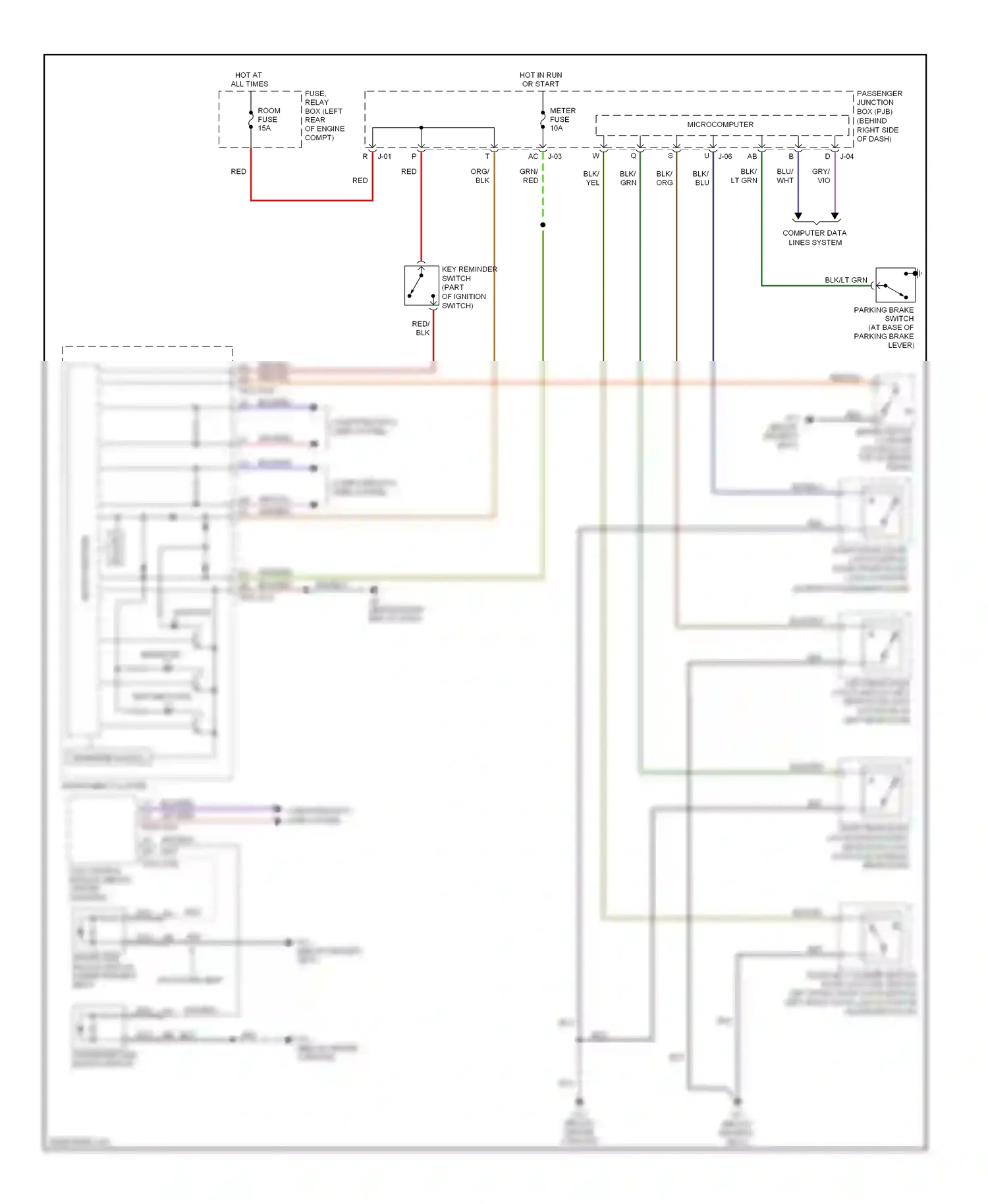 Wiring diagram blu/red for Mazda 3 BL (2008-2011) (21 of 30)