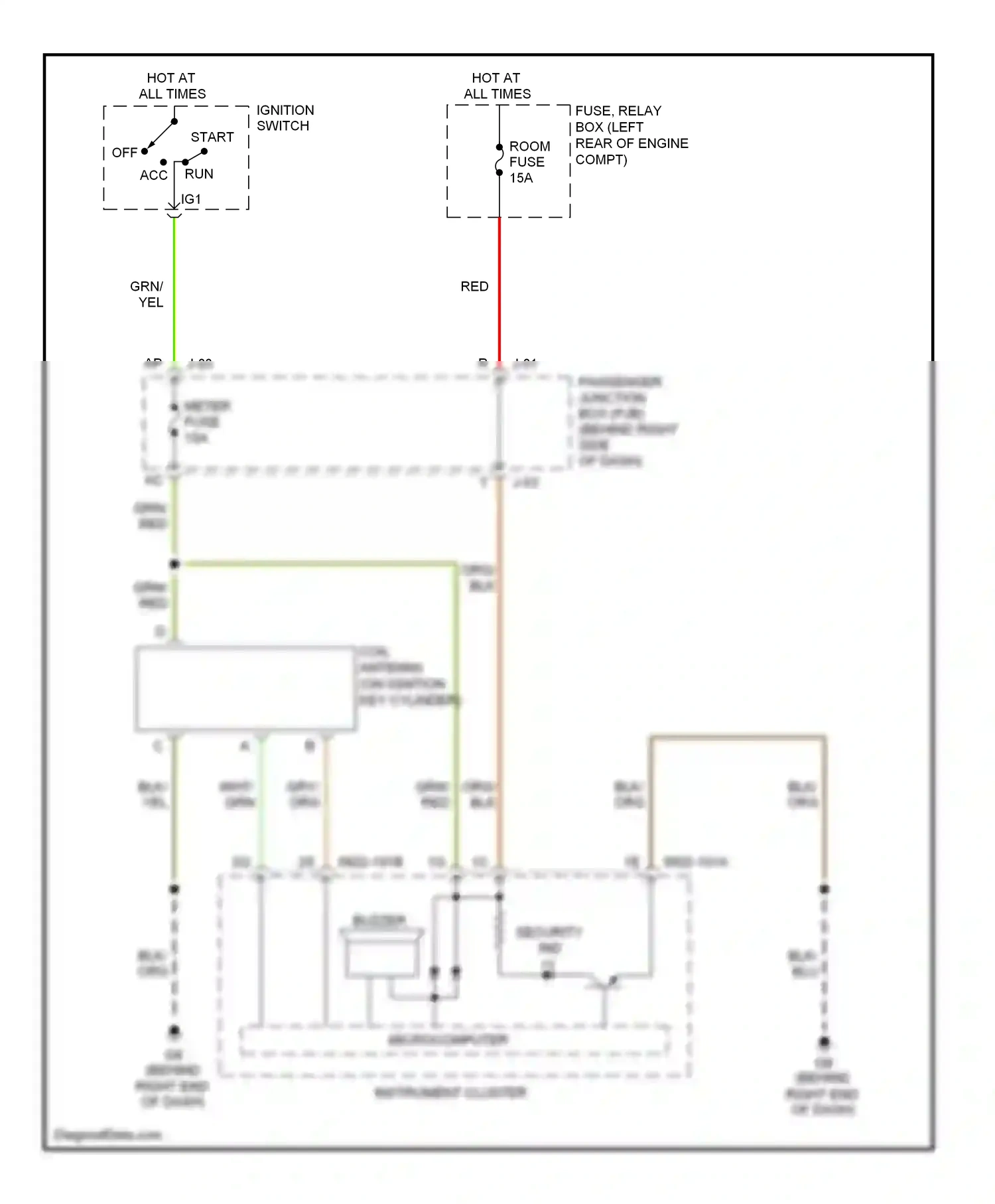 Mazda 3 BL (2008-2011) buzzer wiring diagram  (2 of 3)