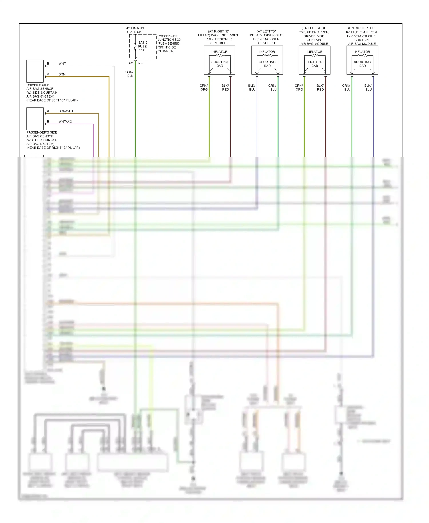 Wiring diagram driver's side buckle switch for Mazda 3 BL (2008-2011) (1 of 1)