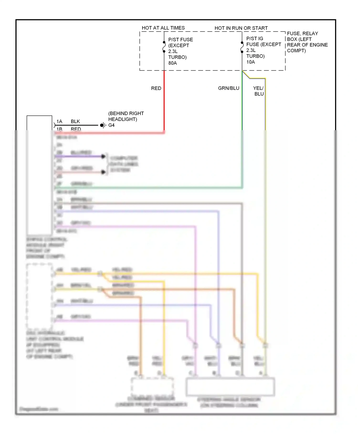 Mazda 3 BL (2008-2011) ehpas control module (right front of engine compt) wiring diagram  (2 of 2)