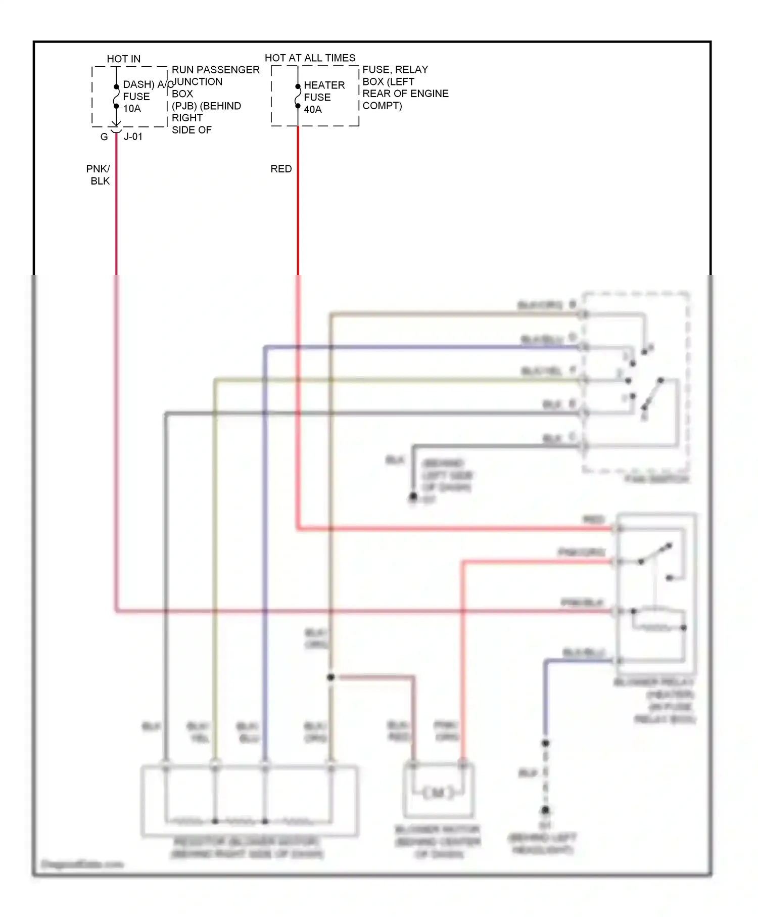 Wiring diagram fan switch for Mazda 3 BL (2008-2011) (1 of 2)