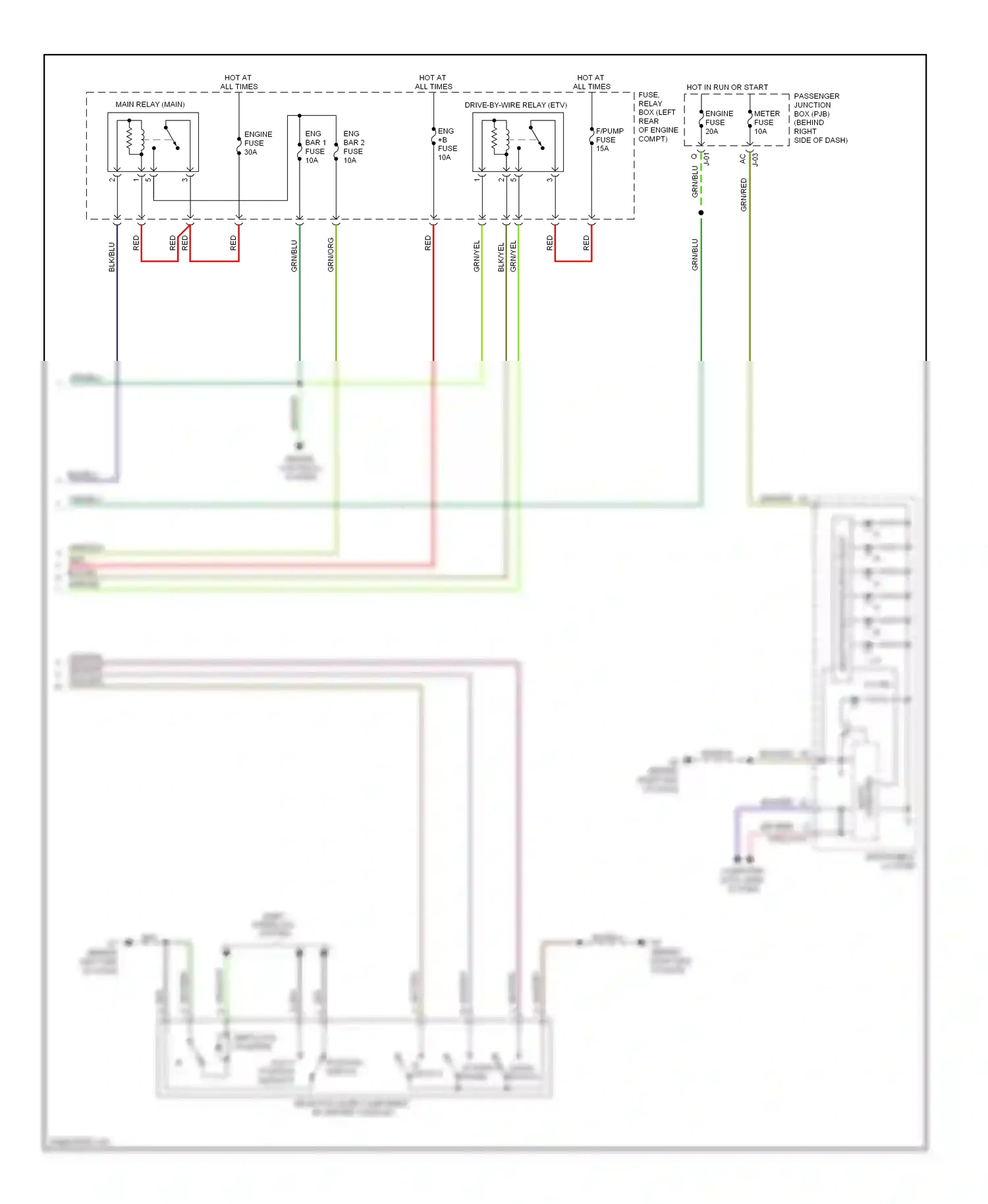 Wiring diagram f/pump fuse for Mazda 3 BL (2008-2011) (3 of 8)