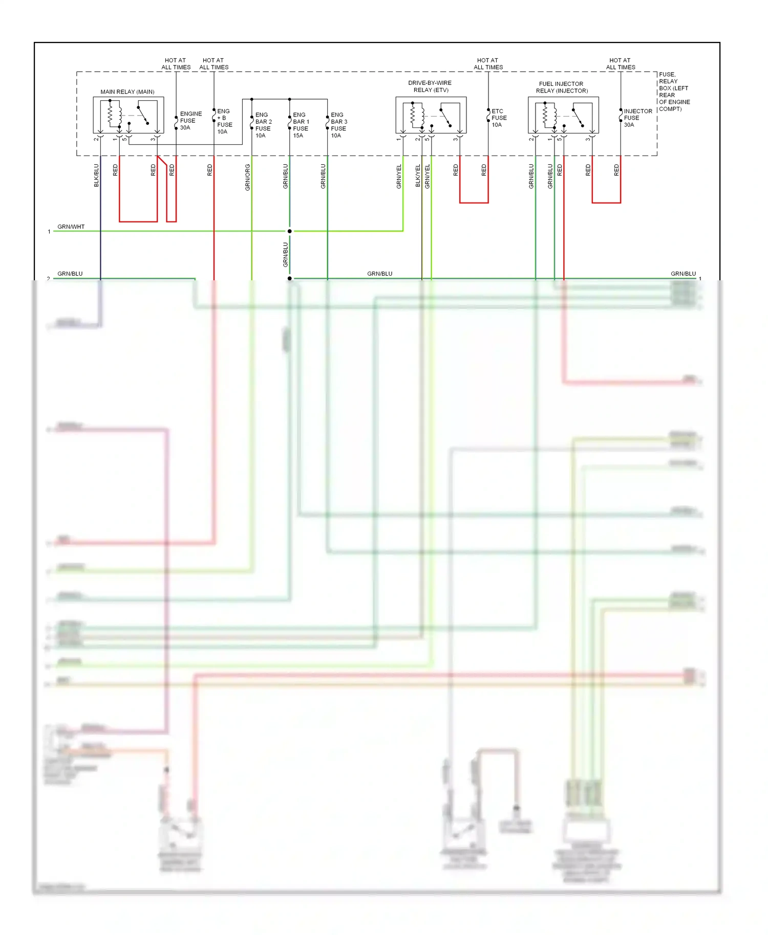 Wiring diagram grn/blu for Mazda 3 BL (2008-2011) (18 of 28)