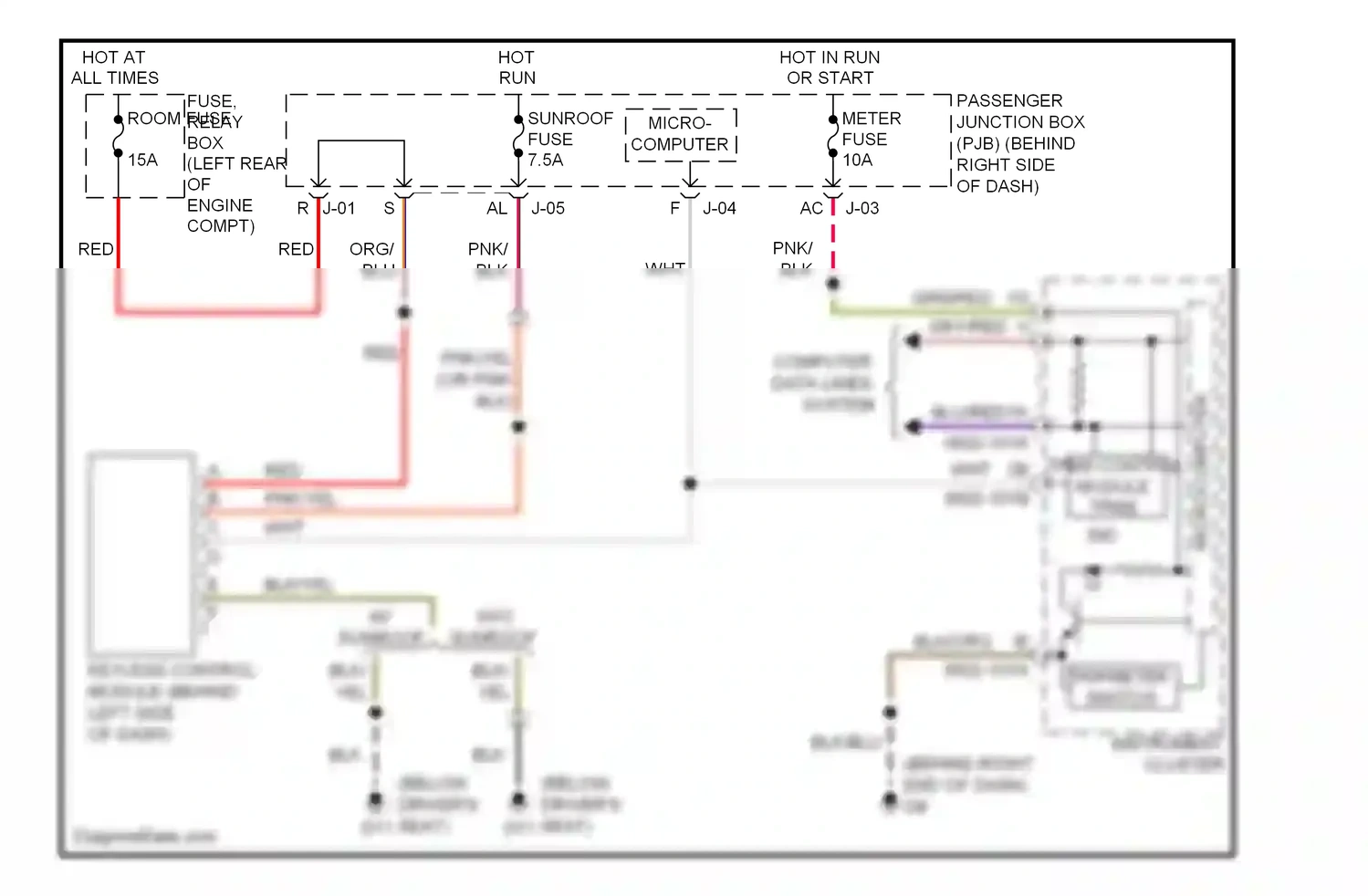 Wiring diagram hot in for Mazda 3 BL (2008-2011) (2 of 2)