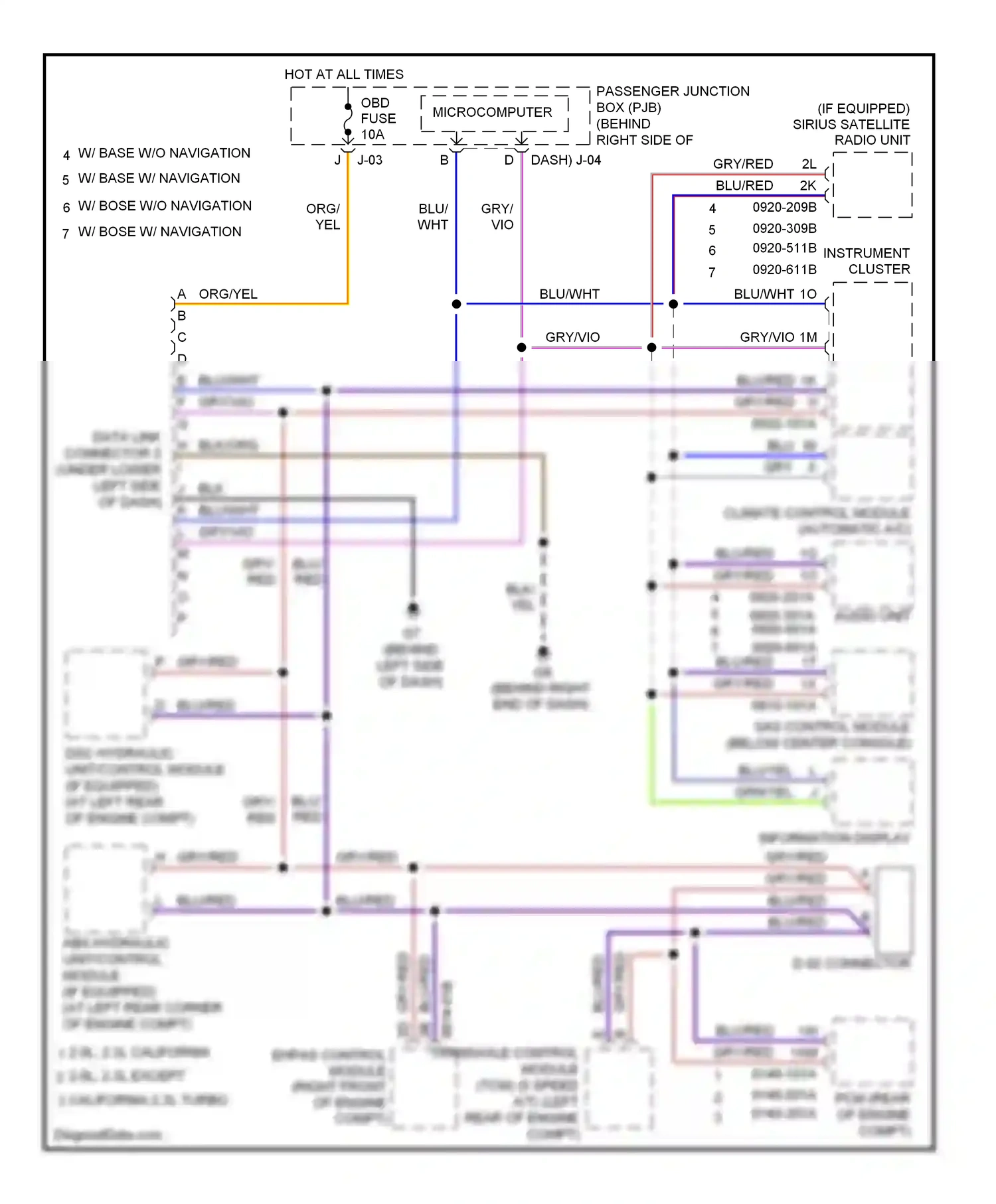 Wiring diagram j-03 for Mazda 3 BL (2008-2011) (4 of 29)