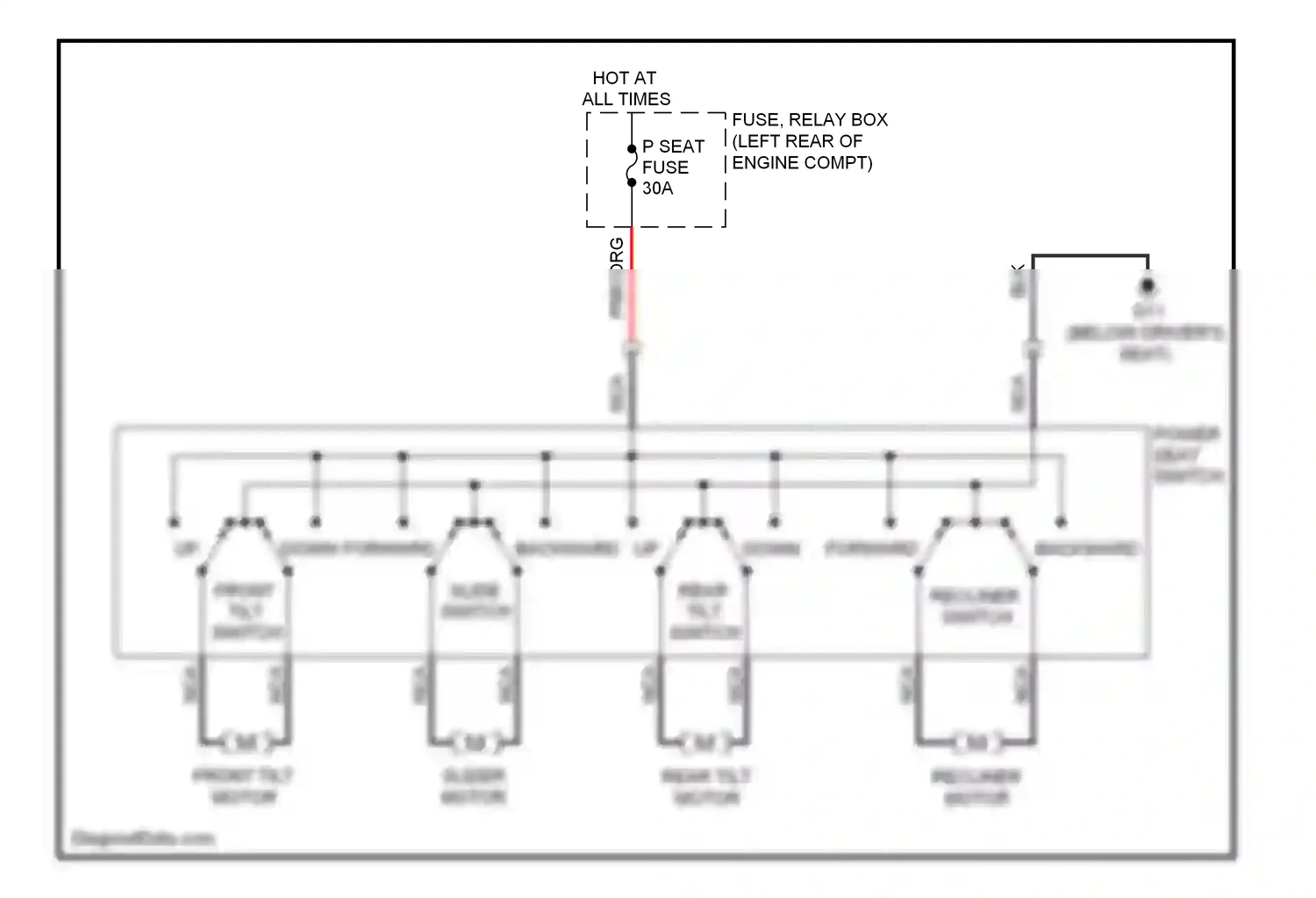 Wiring diagram slider motor for Mazda 3 BL (2008-2011) (1 of 1)
