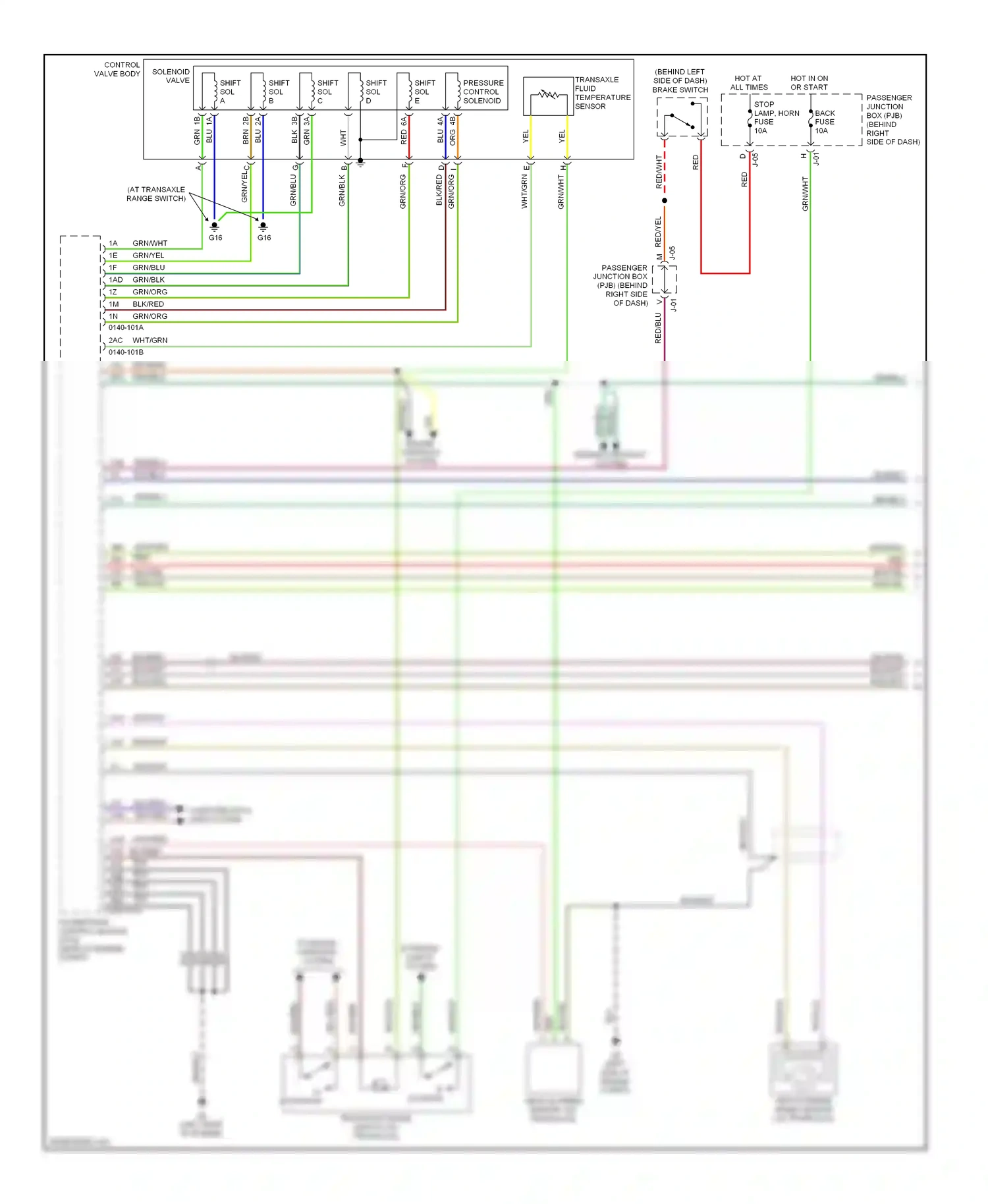 Mazda 3 BL (2008-2011) transaxle range switch (on transaxle) wiring diagram  (3 of 4)