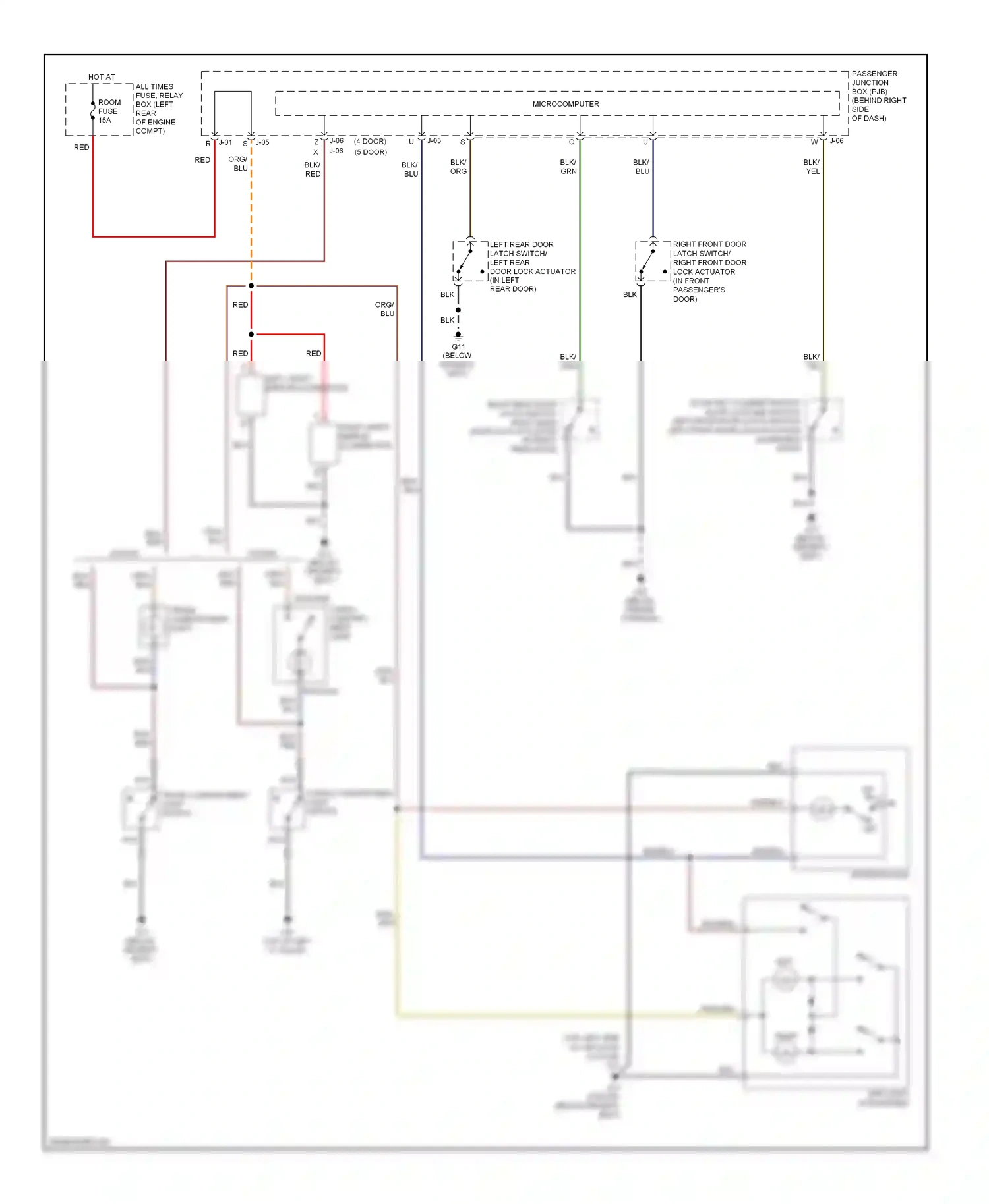 Wiring diagram trunk compartment light for Mazda 3 BL (2008-2011) (1 of 1)