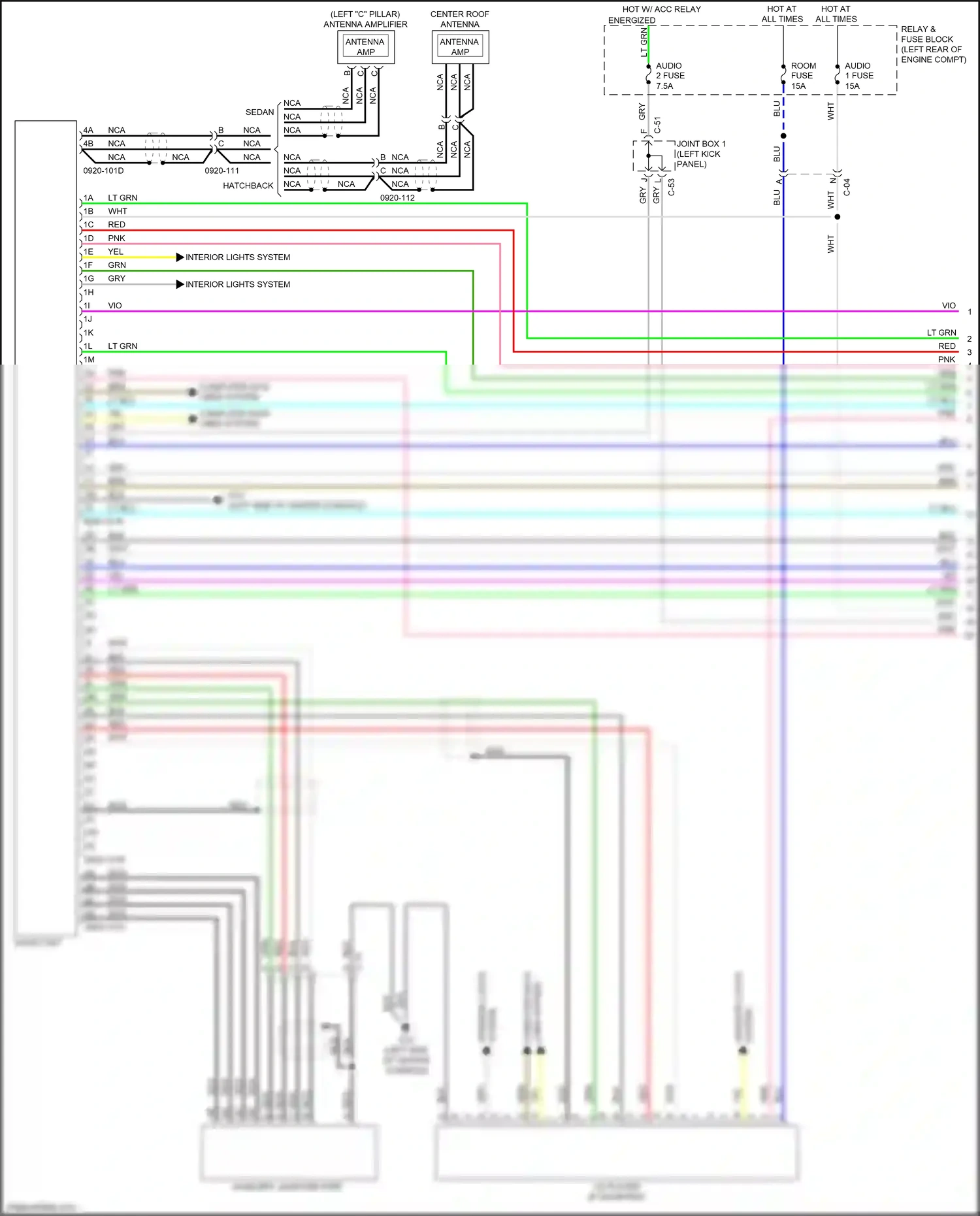 Wiring diagram antenna amp for Mazda 3 BM facelift (2016-2019) (5 of 5)