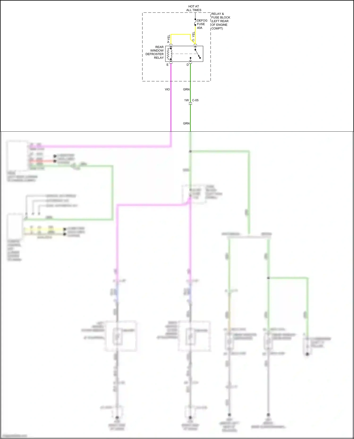 Wiring diagram climate control unit for Mazda 3 BM facelift (2016-2019) (4 of 7)