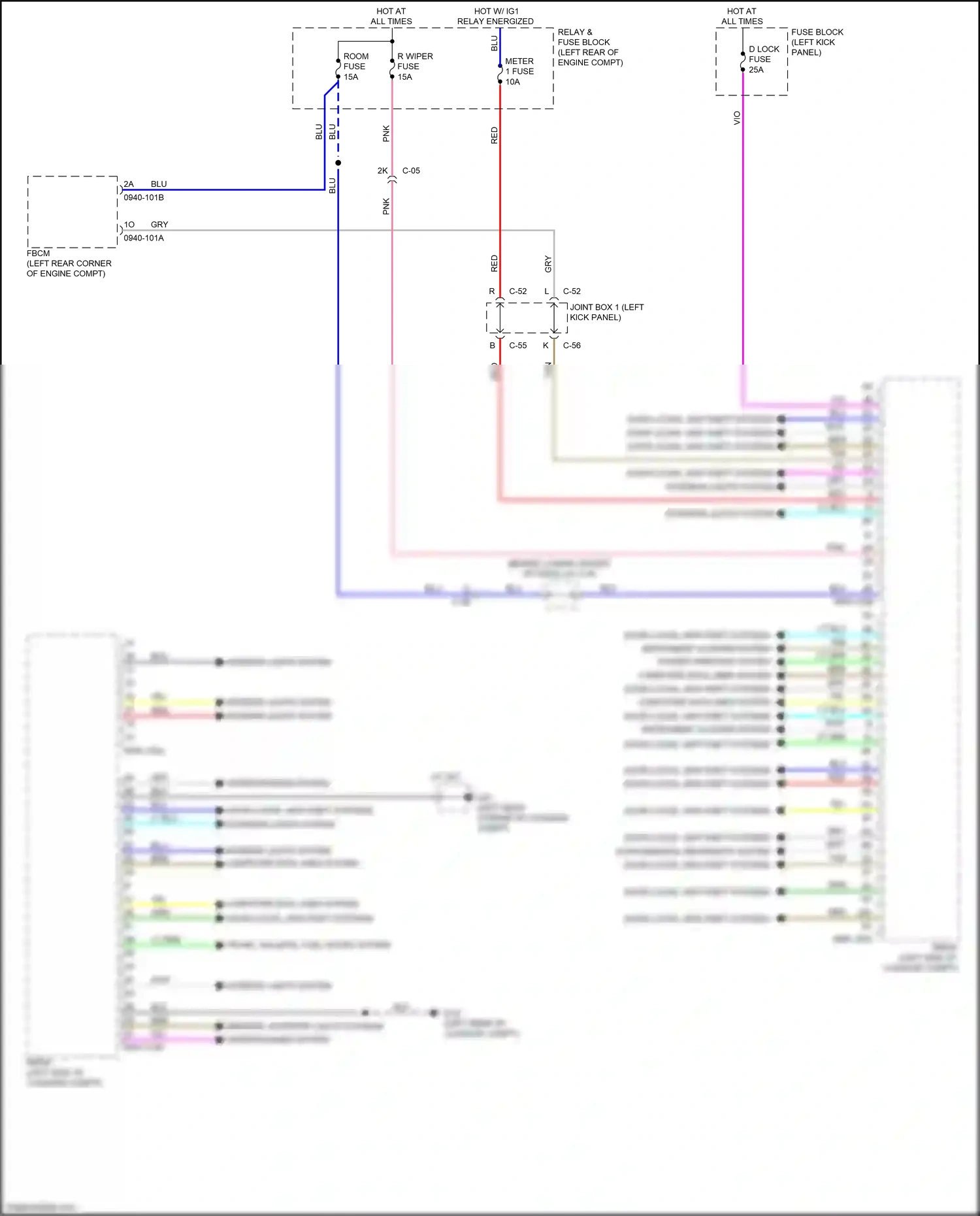 Wiring diagram d lock fuse for Mazda 3 BM facelift (2016-2019) (4 of 5)