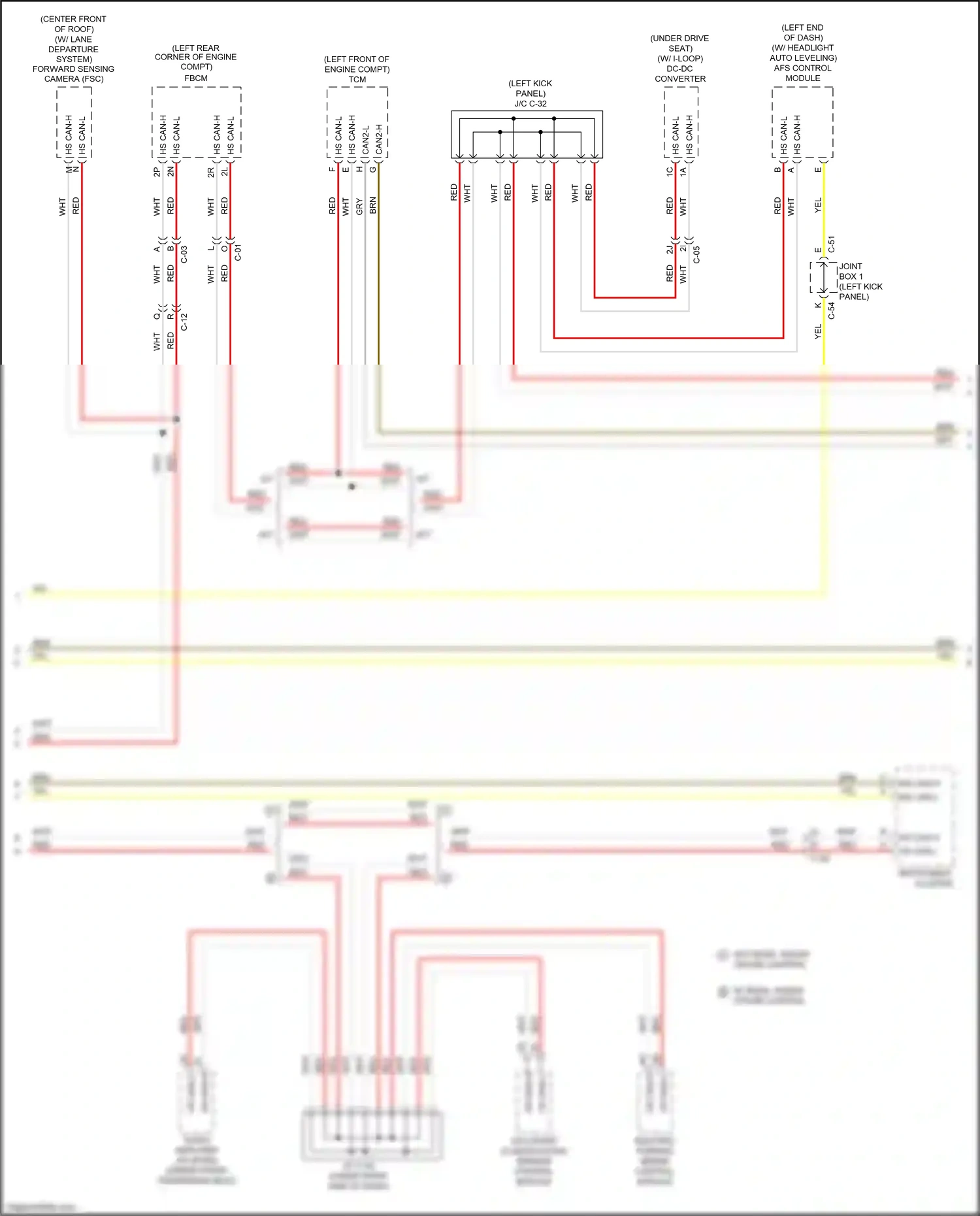 Wiring diagram electric parking brake control module for Mazda 3 BM facelift (2016-2019) (1 of 2)