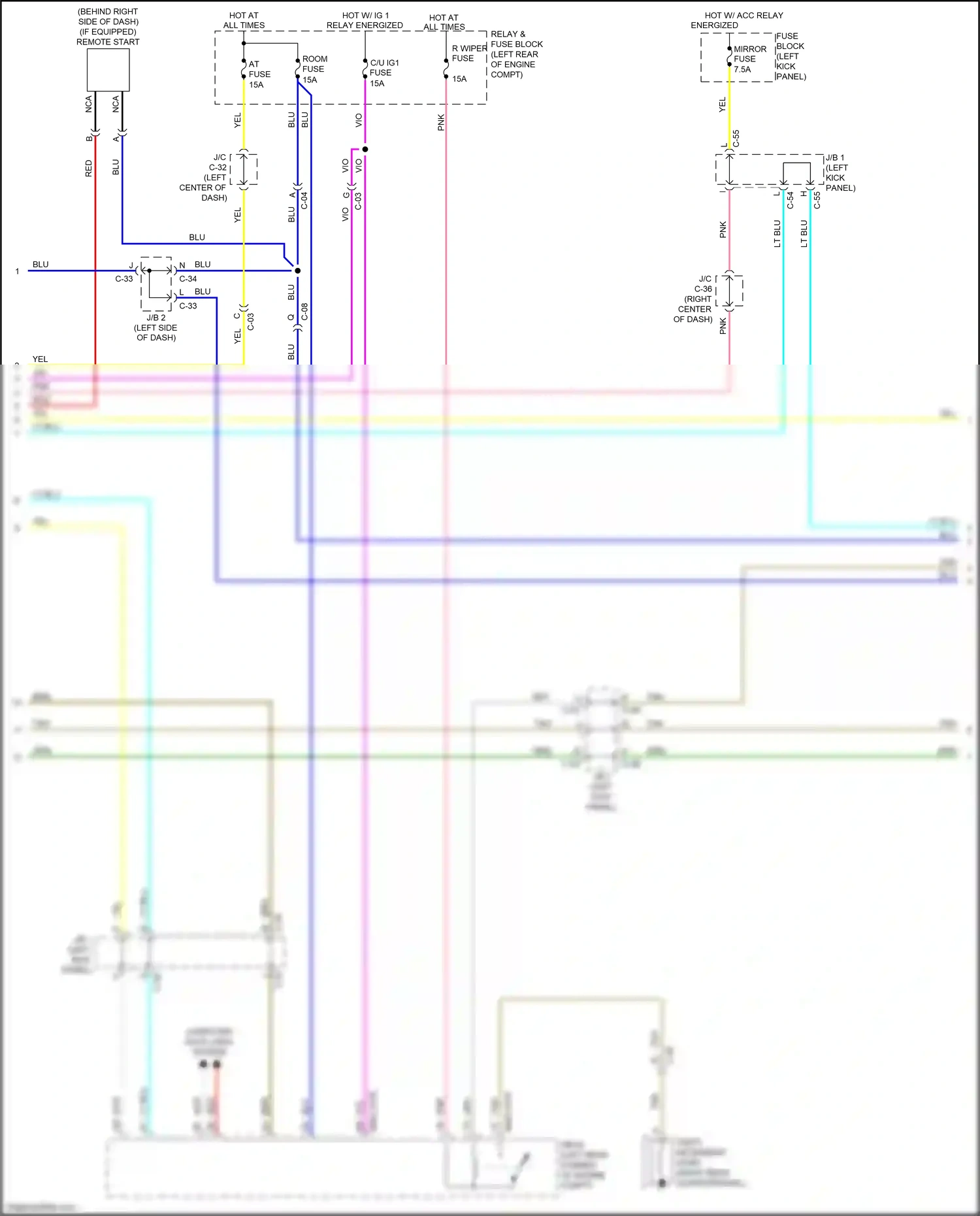 Wiring diagram fuse block for Mazda 3 BM facelift (2016-2019) (3 of 14)