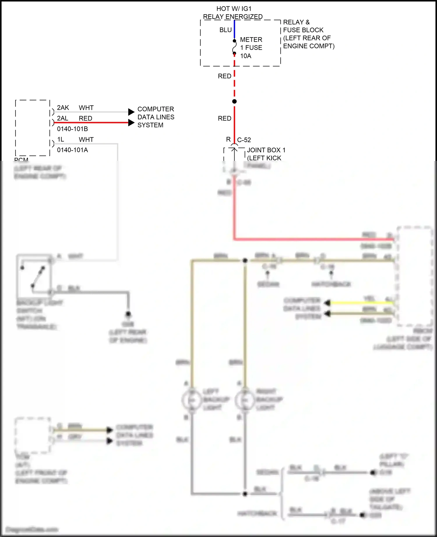 Wiring diagram left "c" pillar) for Mazda 3 BM facelift (2016-2019) (2 of 9)