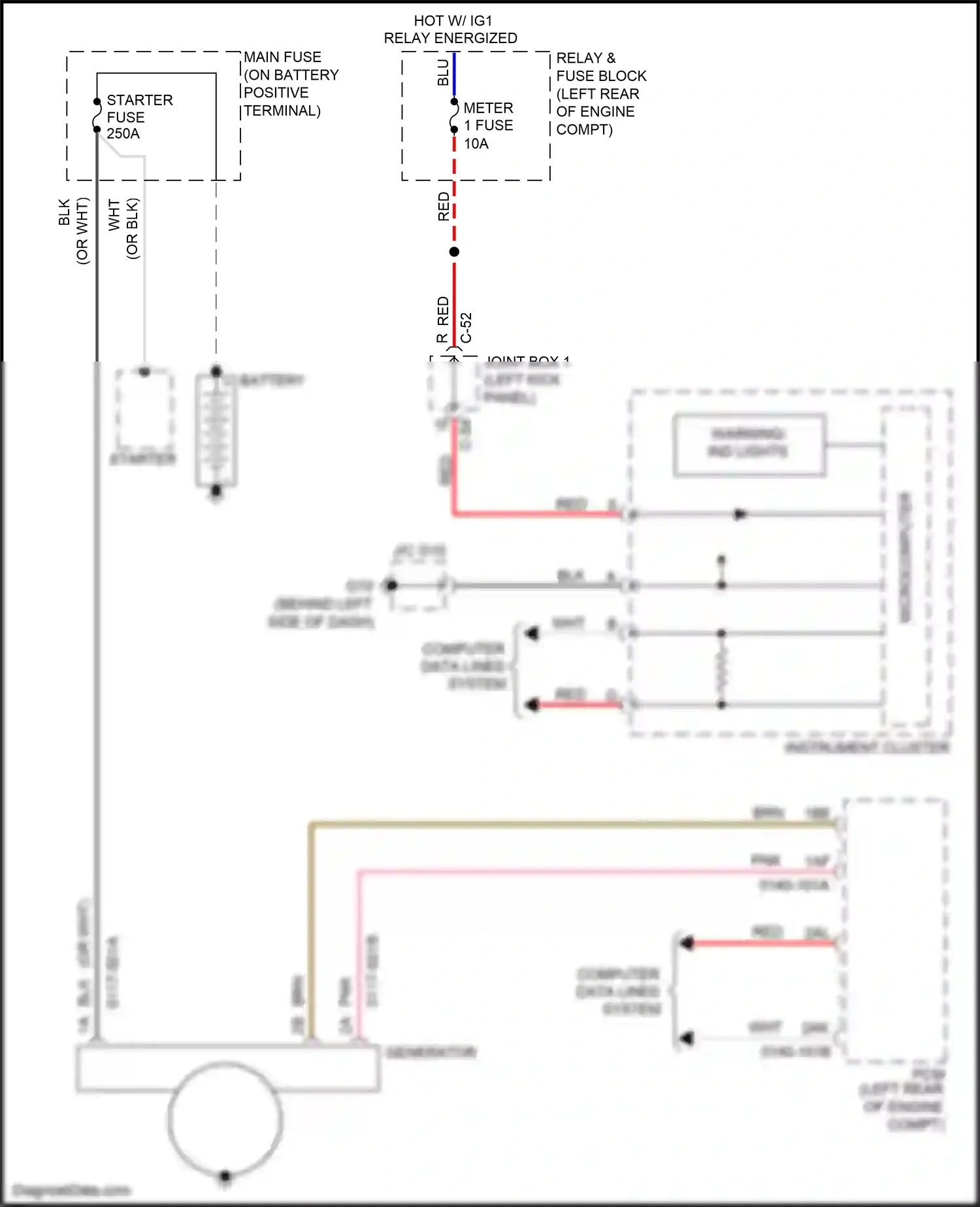 Wiring diagram warning/ ind lights for Mazda 3 BM facelift (2016-2019) (2 of 7)